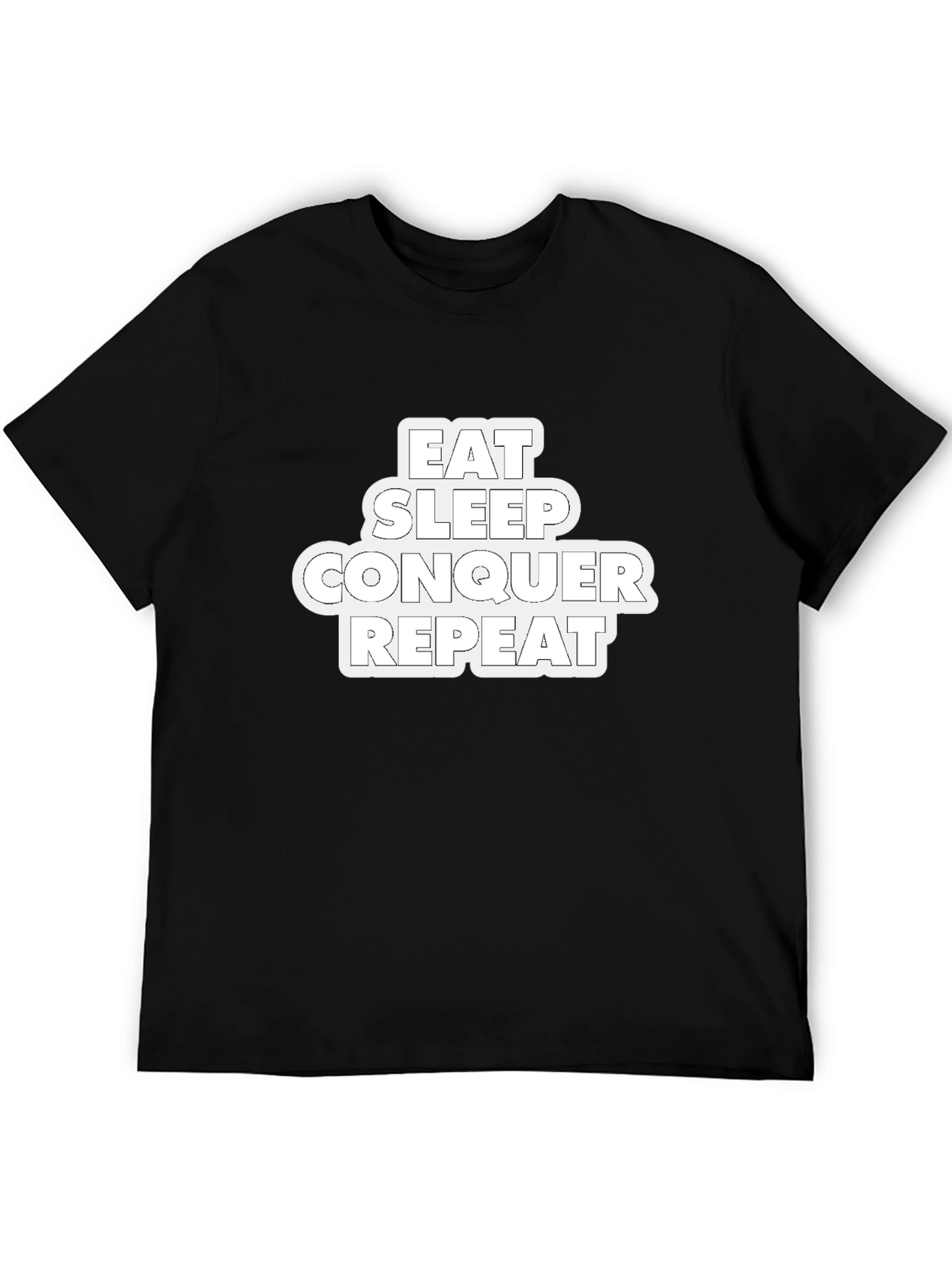 Eat Sleep Conquer Repeat Black Graphic Tee