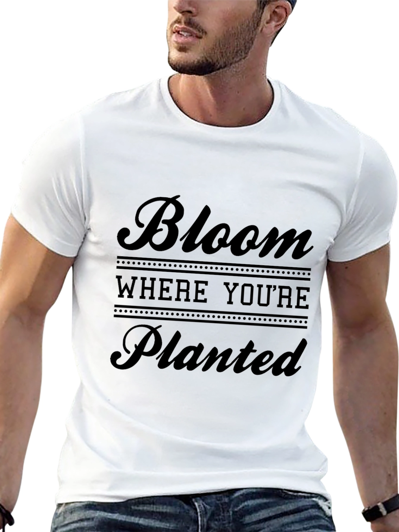 Bloom Where Youre Planted Black Graphic Tee