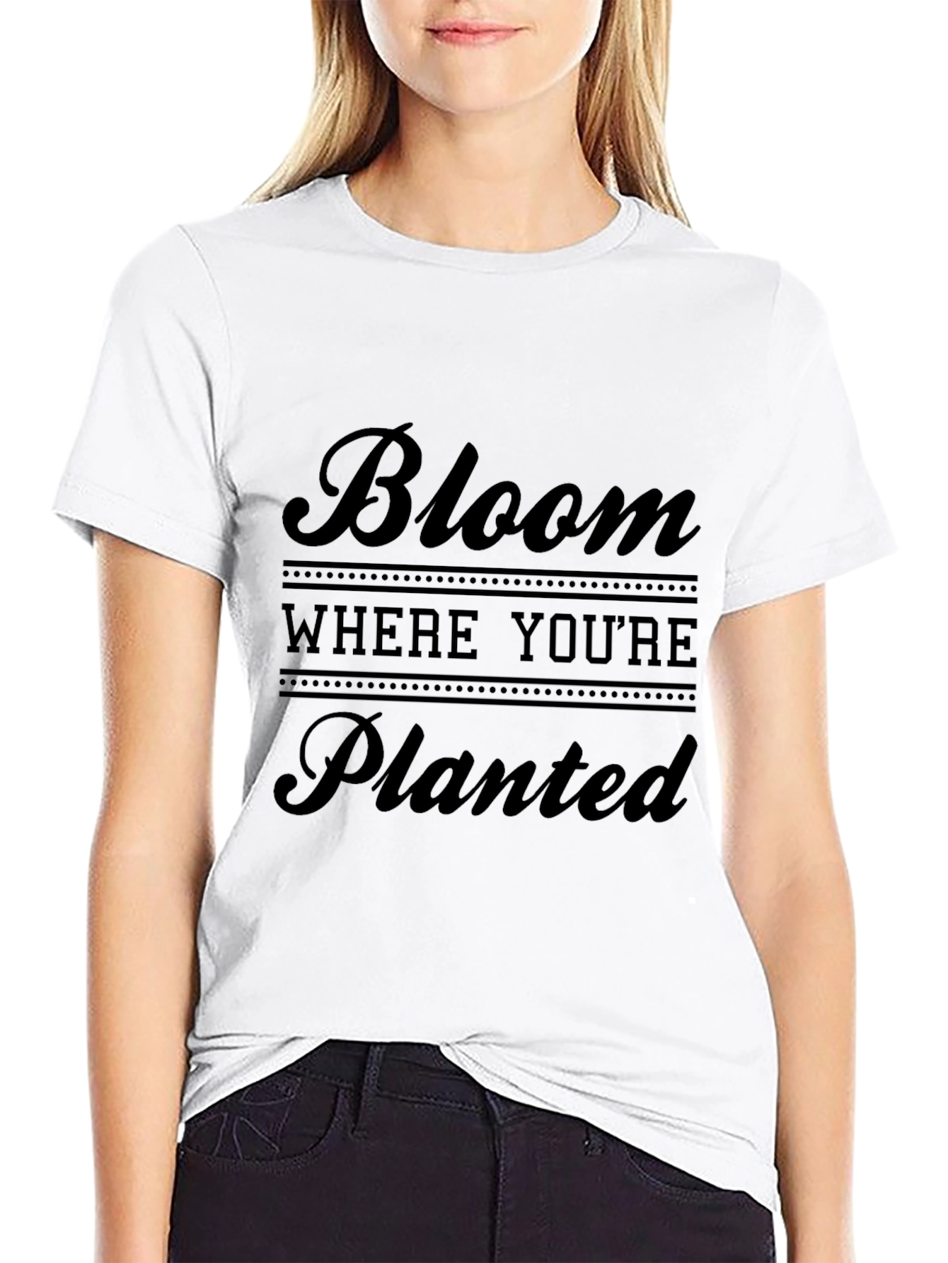 Bloom Where Youre Planted Black Graphic Tee