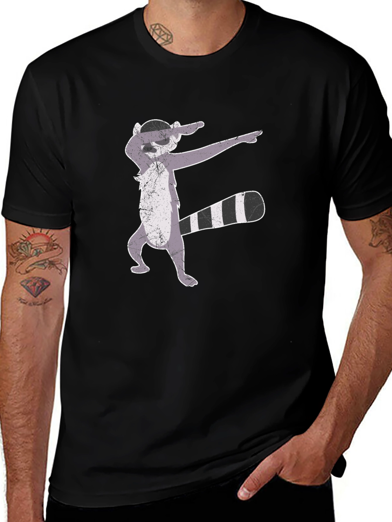 Dabbing Raccoon Graphic Tee - Cool & Quirky