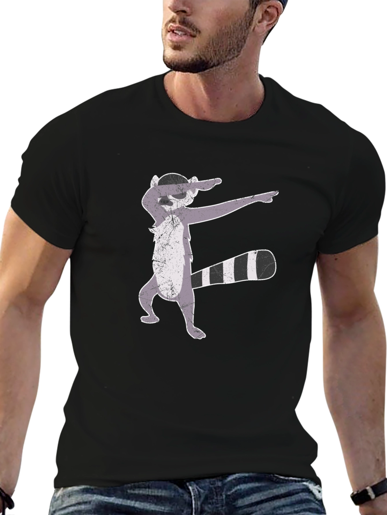 Dabbing Raccoon Graphic Tee - Cool & Quirky
