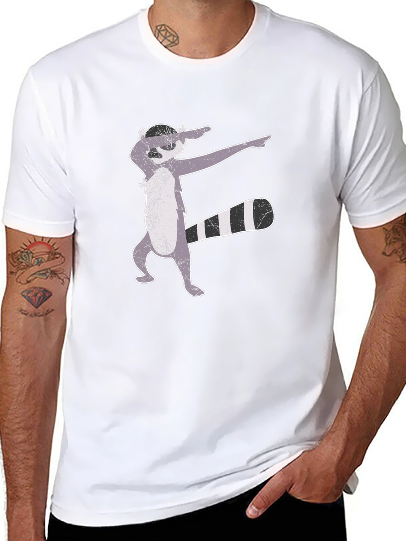 Dabbing Raccoon Graphic Tee - Cool & Quirky