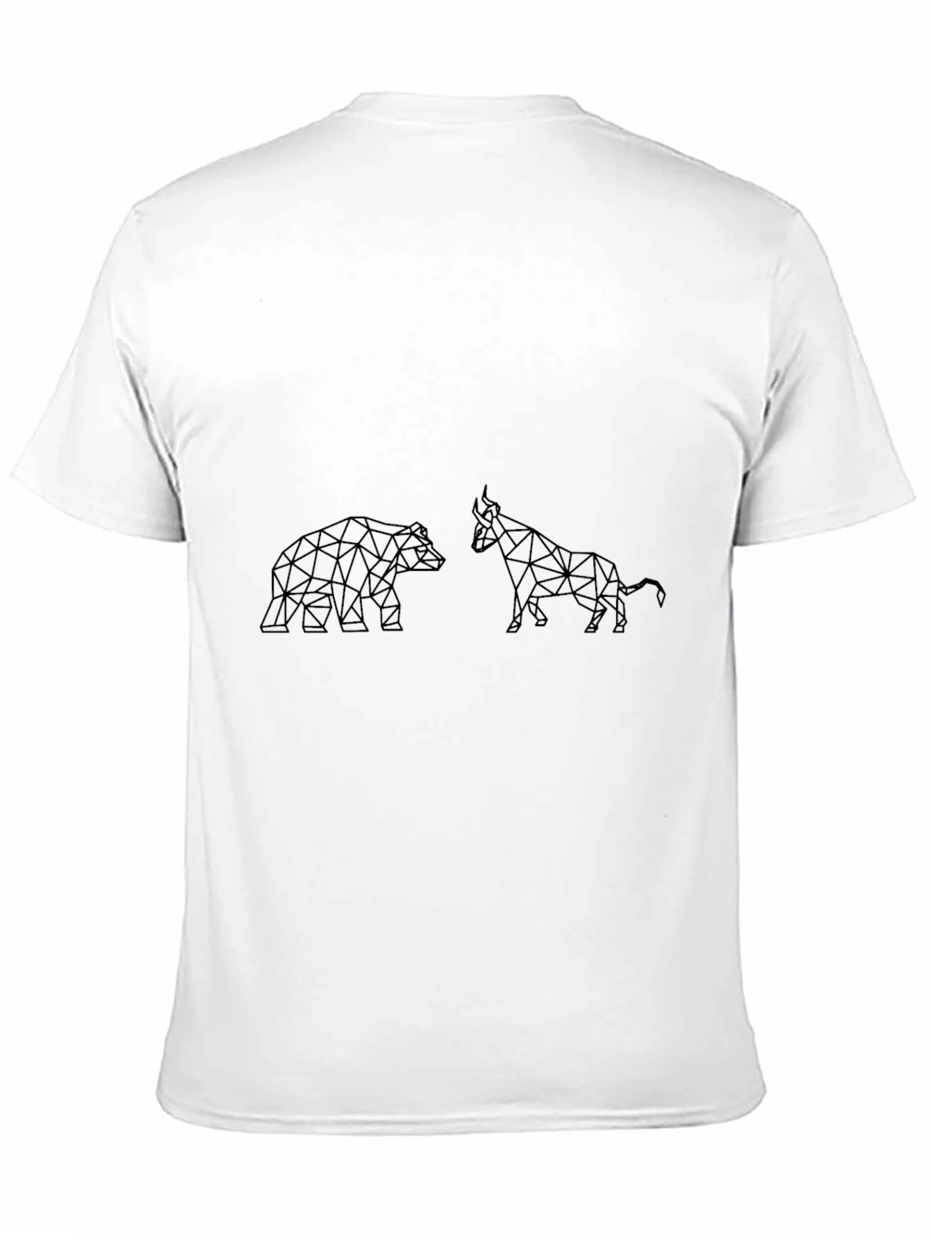 Geometric Bull and Bear Black T-Shirt