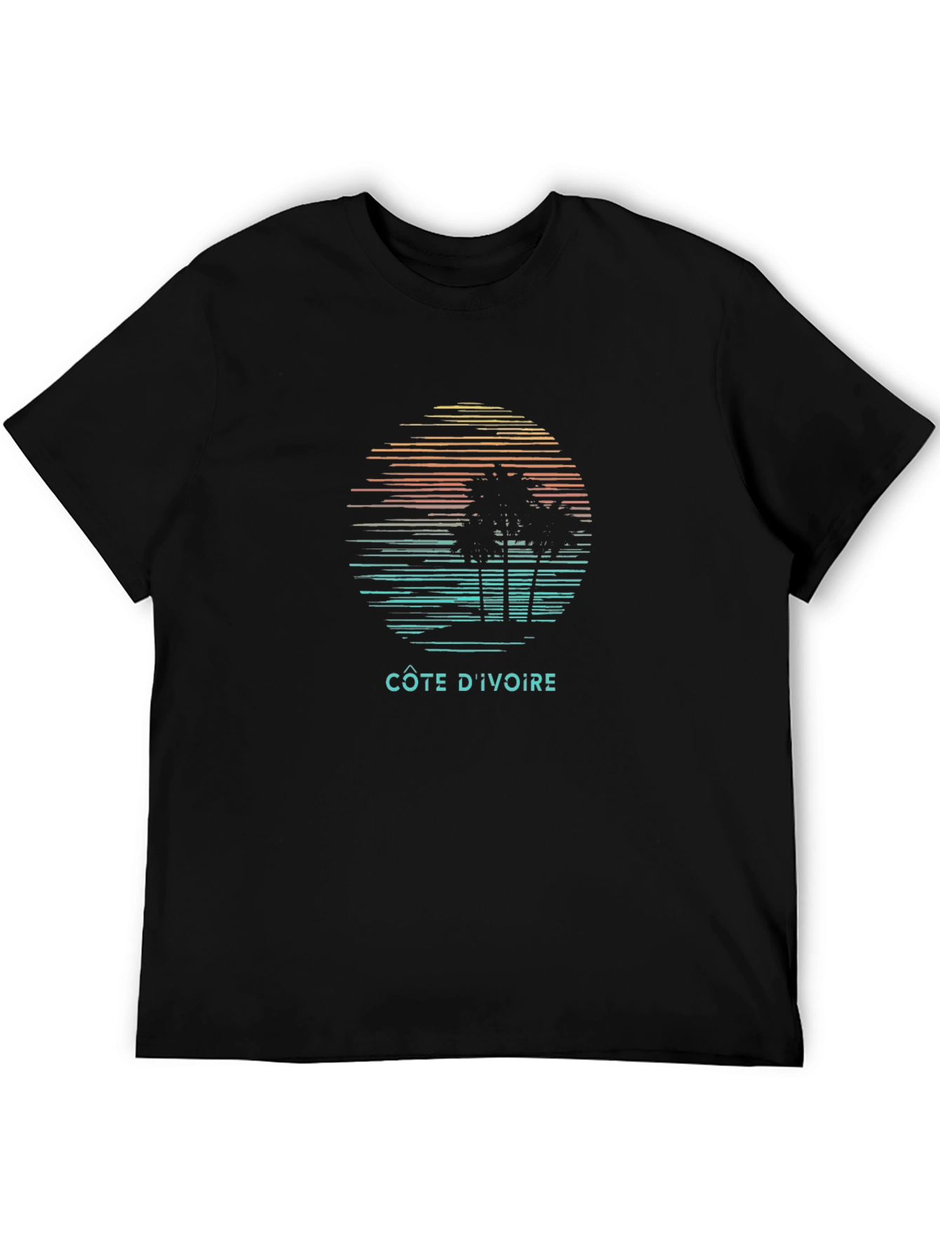 Côte dIvoire Graphic Tee - Sunset Palm Design