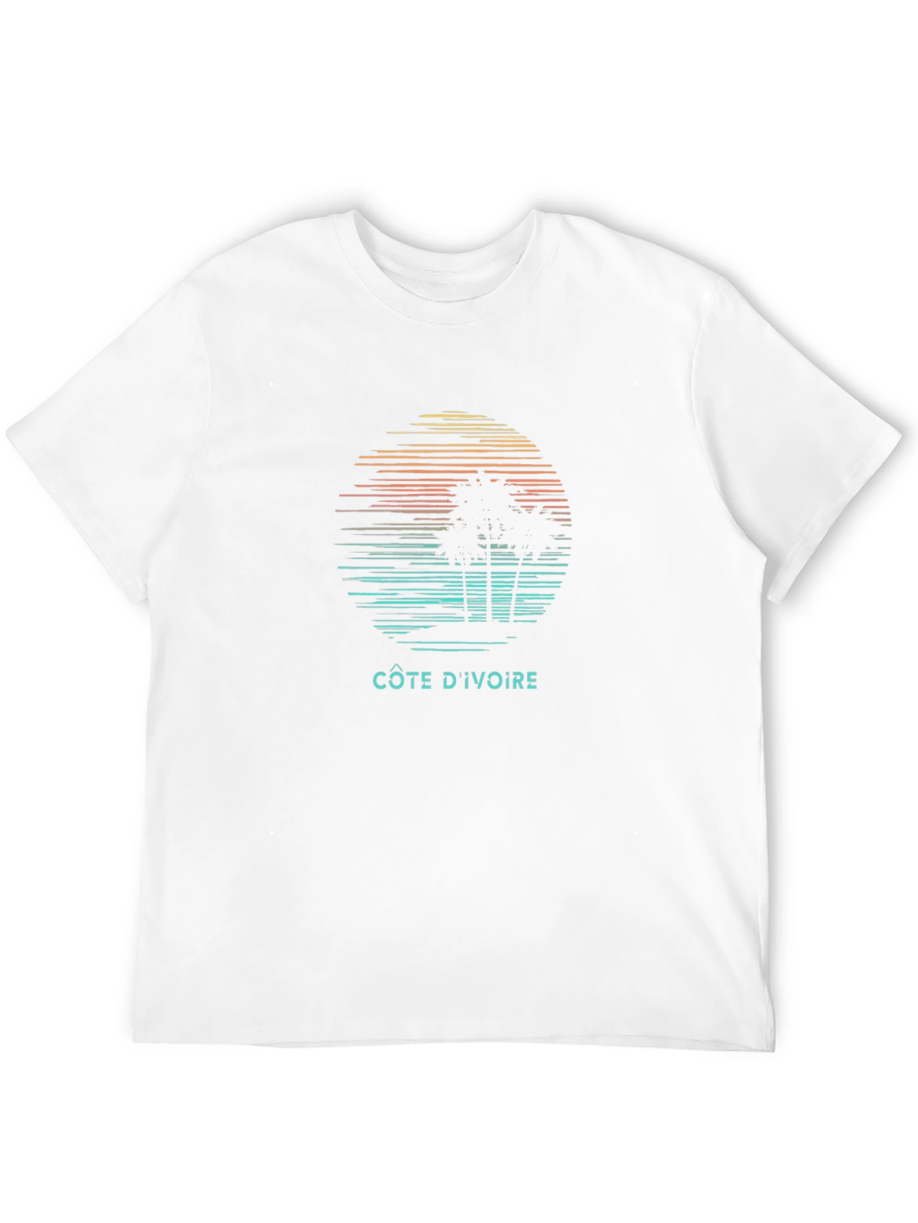 Côte dIvoire Graphic Tee - Sunset Palm Design