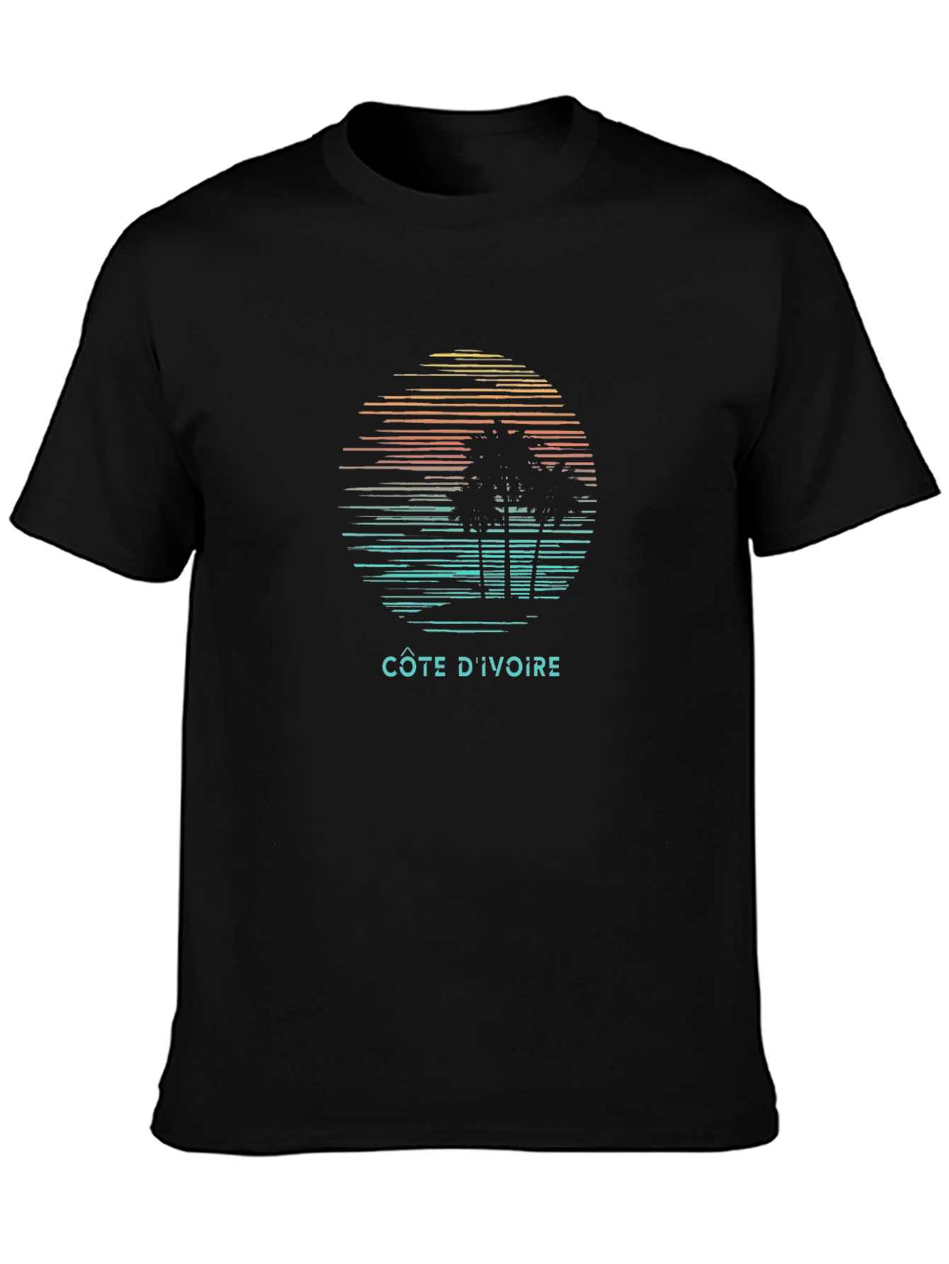 Côte dIvoire Graphic Tee - Sunset Palm Design