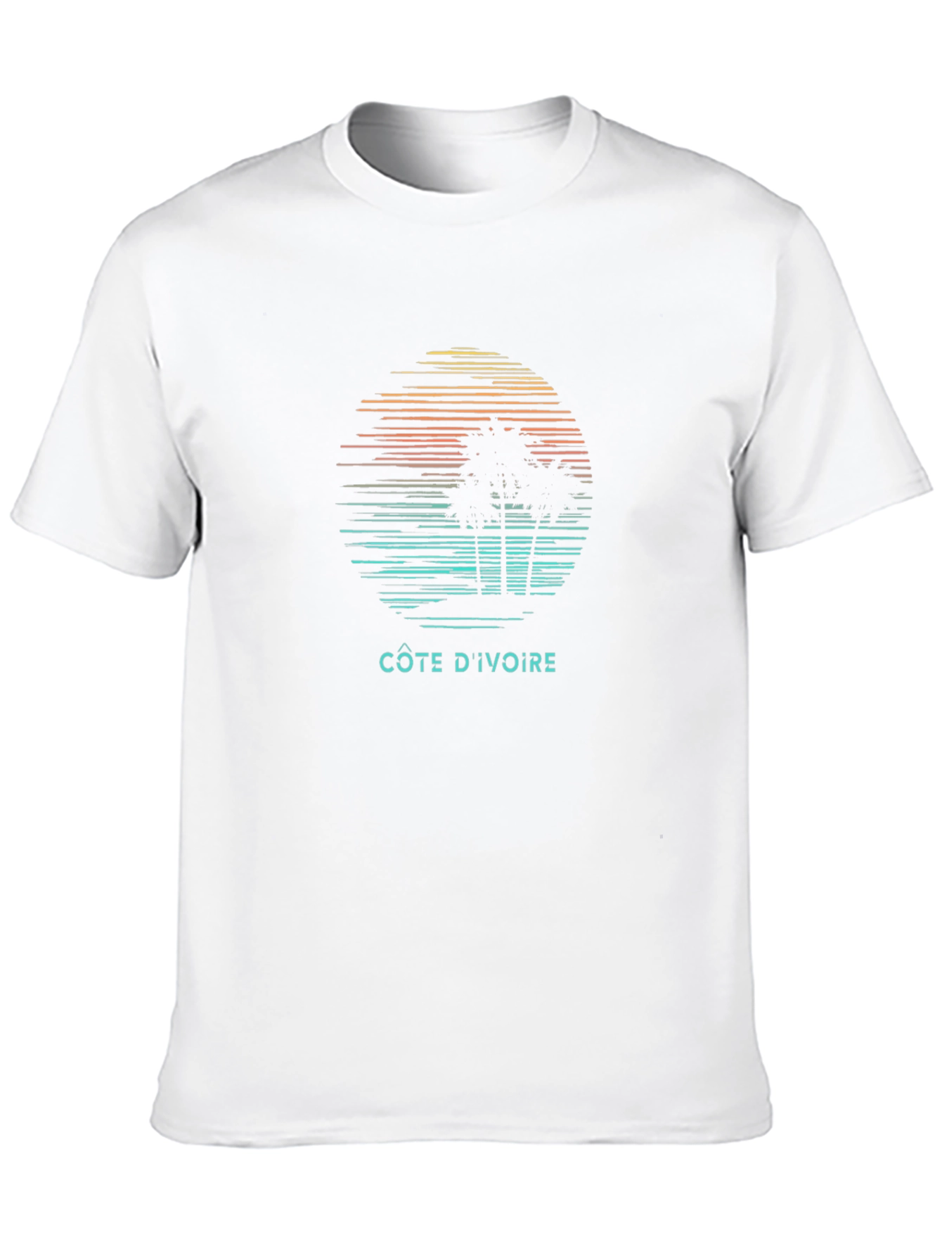 Côte dIvoire Graphic Tee - Sunset Palm Design