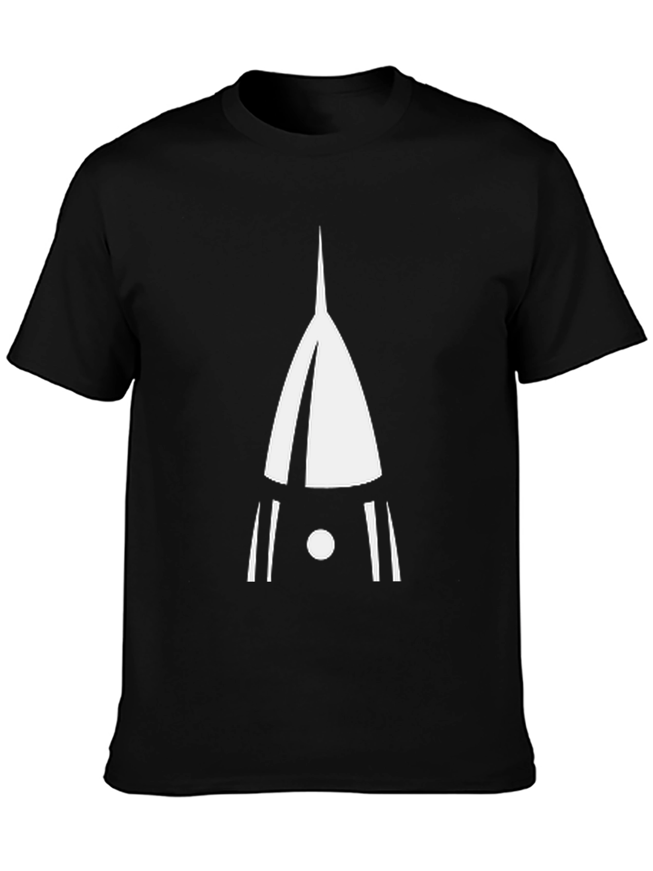 Abstract Rocket Graphic Black T-Shirt