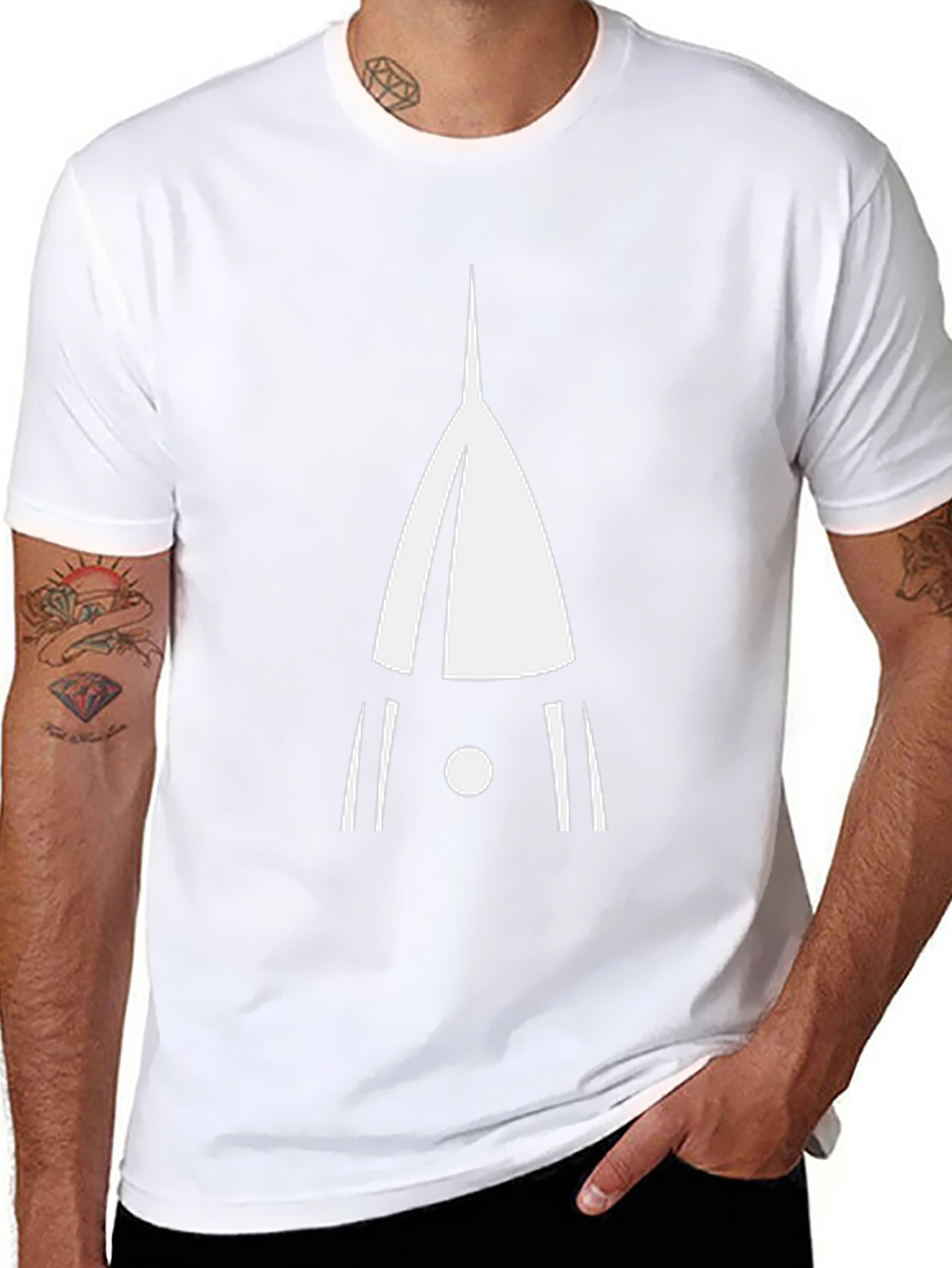 Abstract Rocket Graphic Black T-Shirt