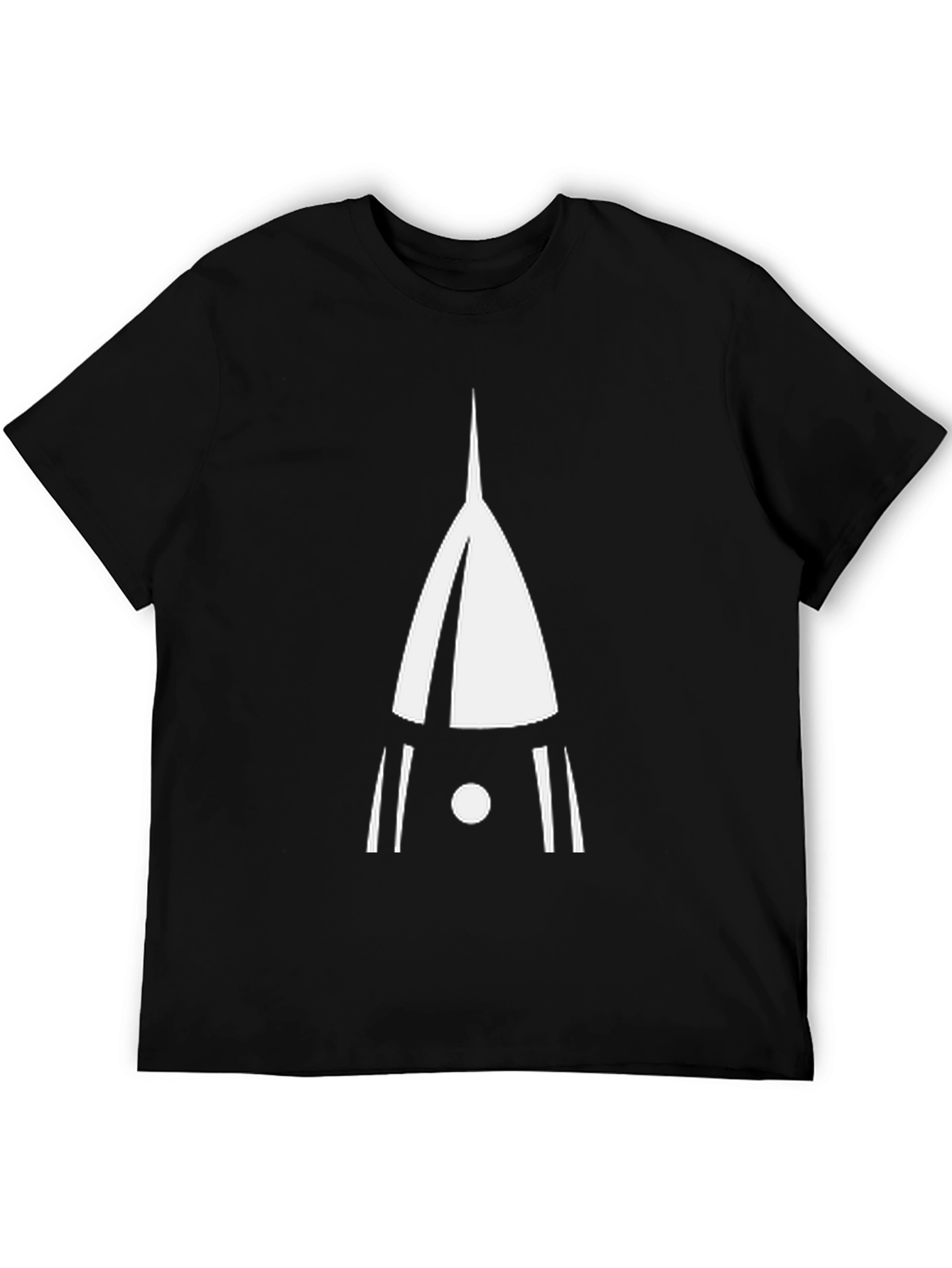Abstract Rocket Graphic Black T-Shirt