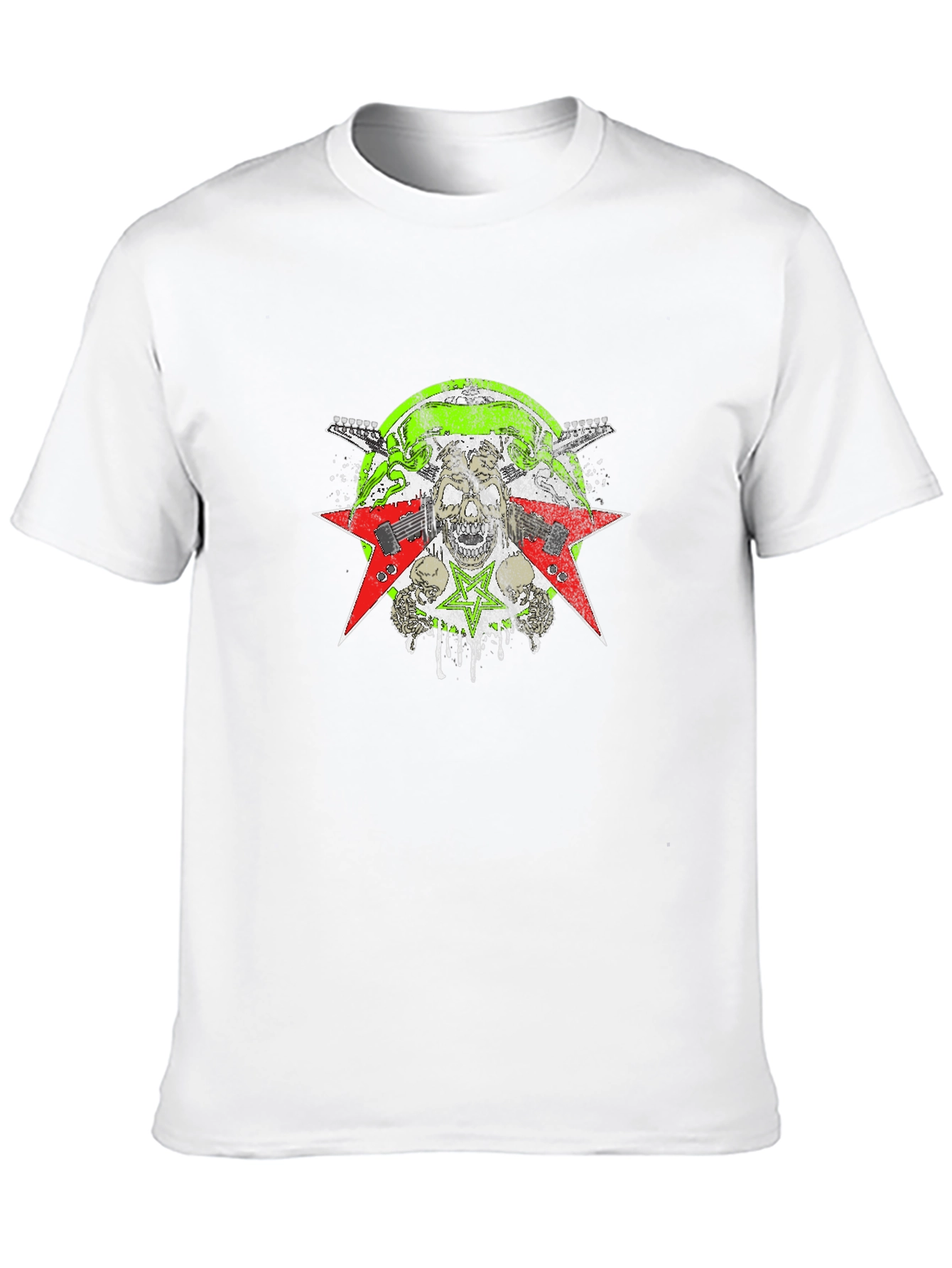 Rock & Roll Skull Graphic Tee - Black