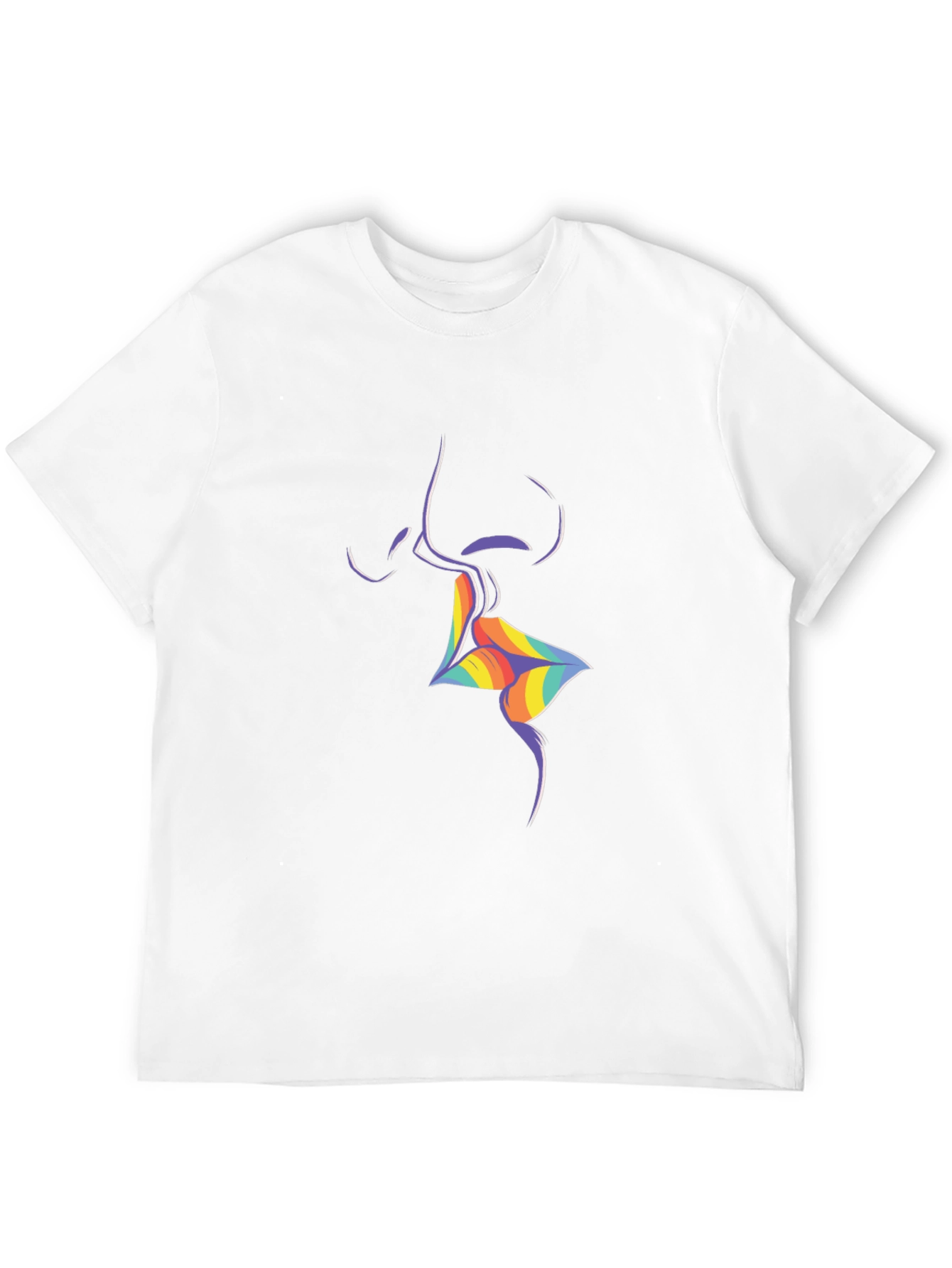 Rainbow Kiss Graphic Black Tee