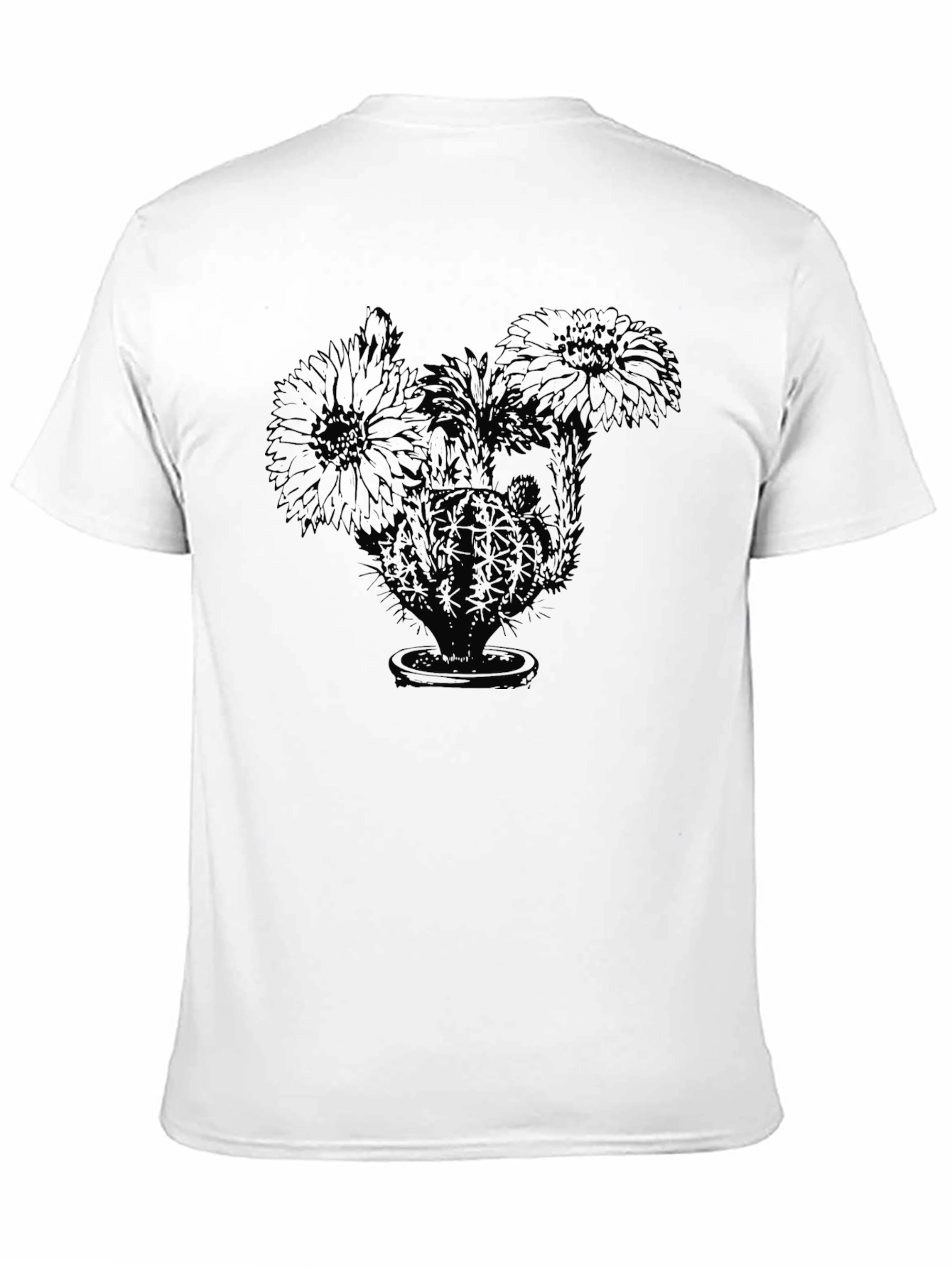 Black Cactus Flower Graphic Tee - Unisex