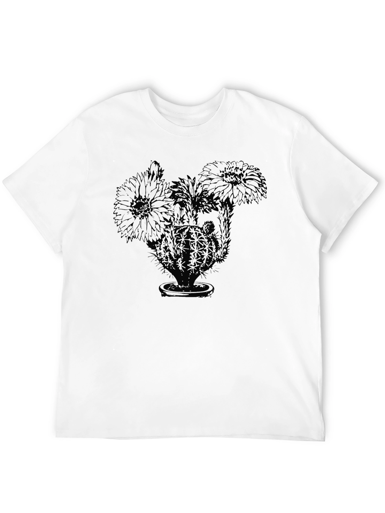 Black Cactus Flower Graphic Tee - Unisex