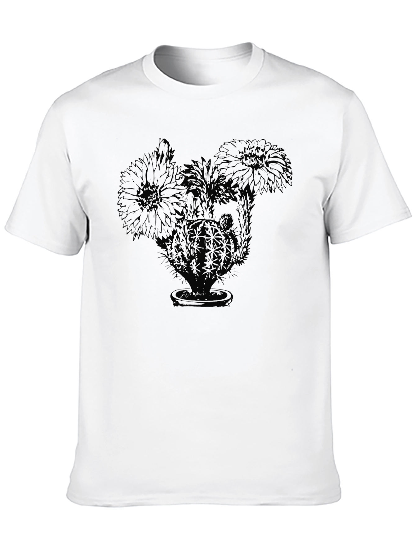 Black Cactus Flower Graphic Tee - Unisex
