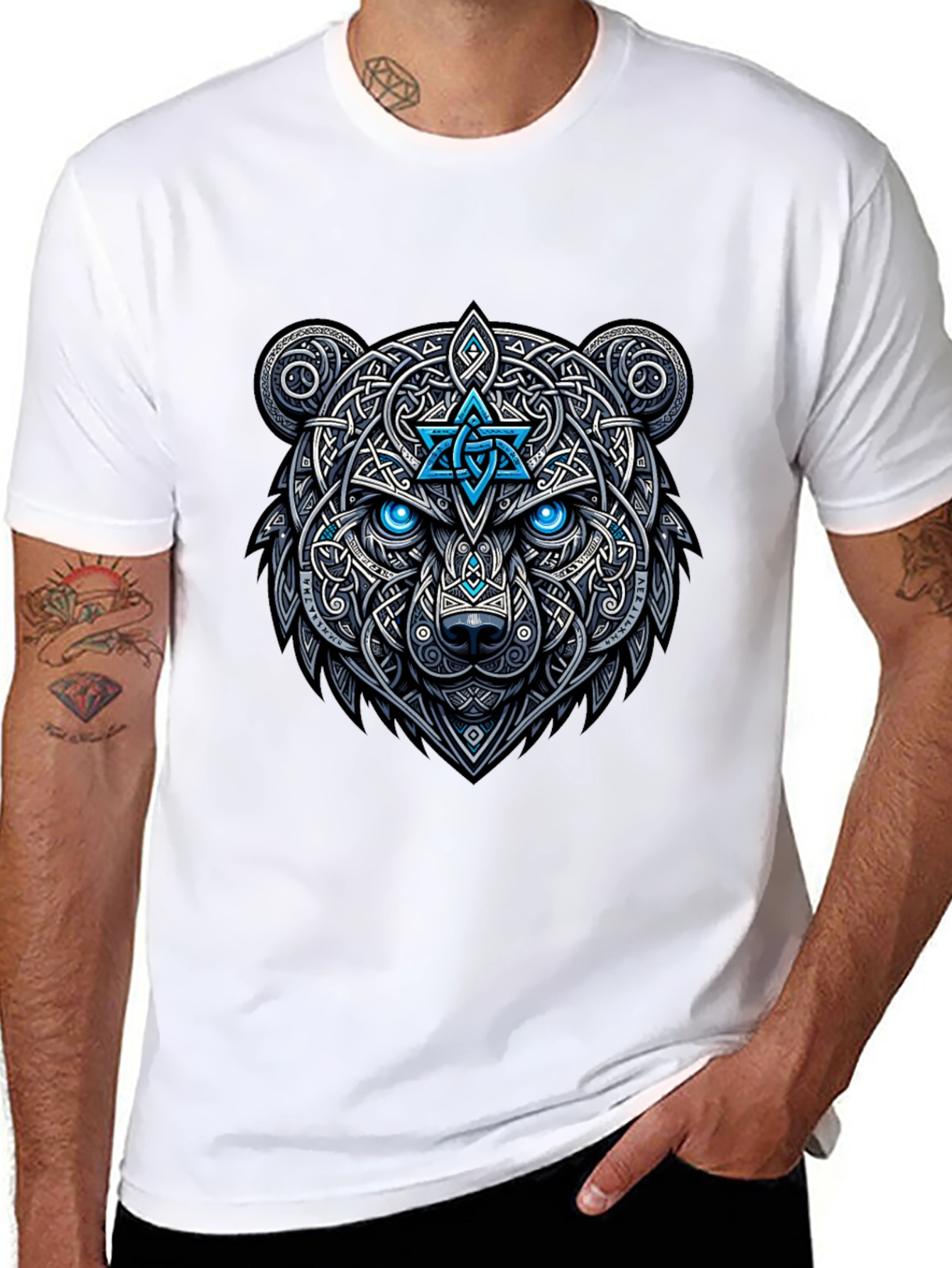 Celtic Bear Graphic Tee - Black
