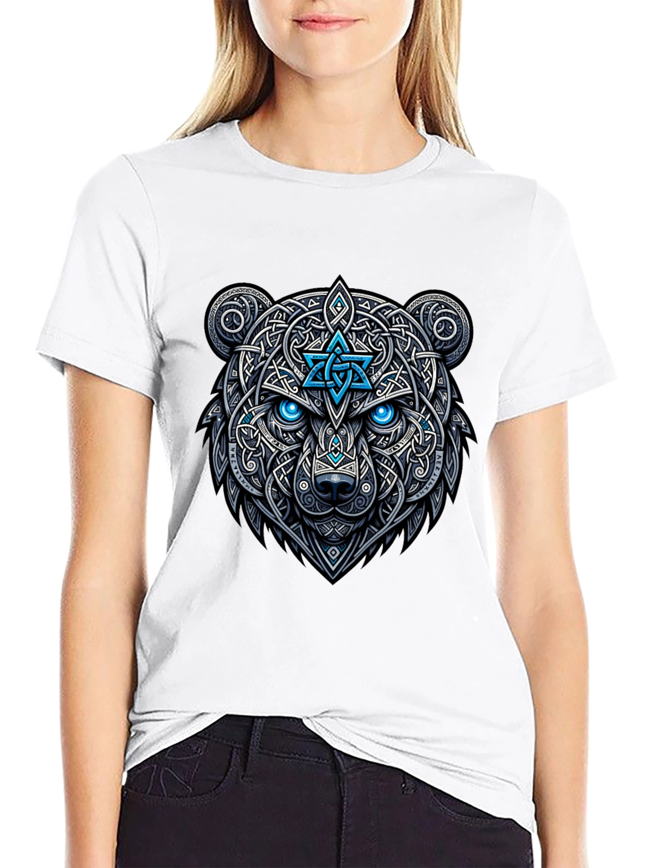 Celtic Bear Graphic Tee - Black