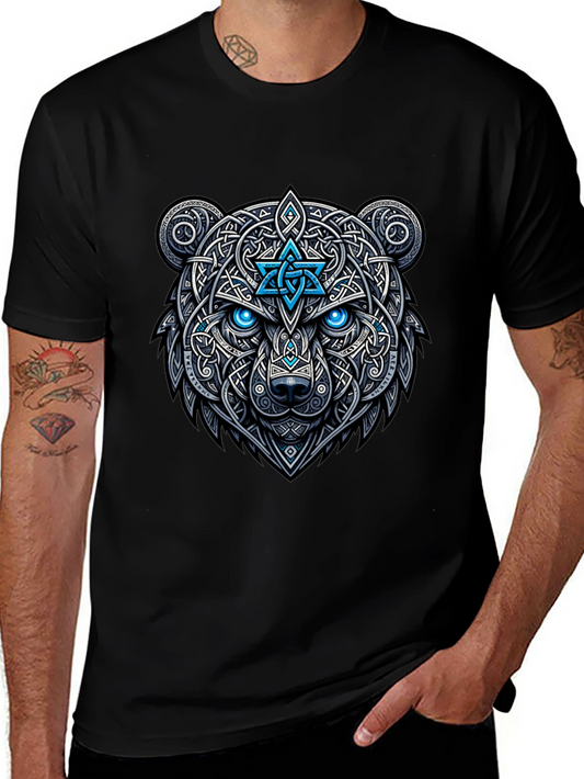 Celtic Bear Graphic Tee - Black
