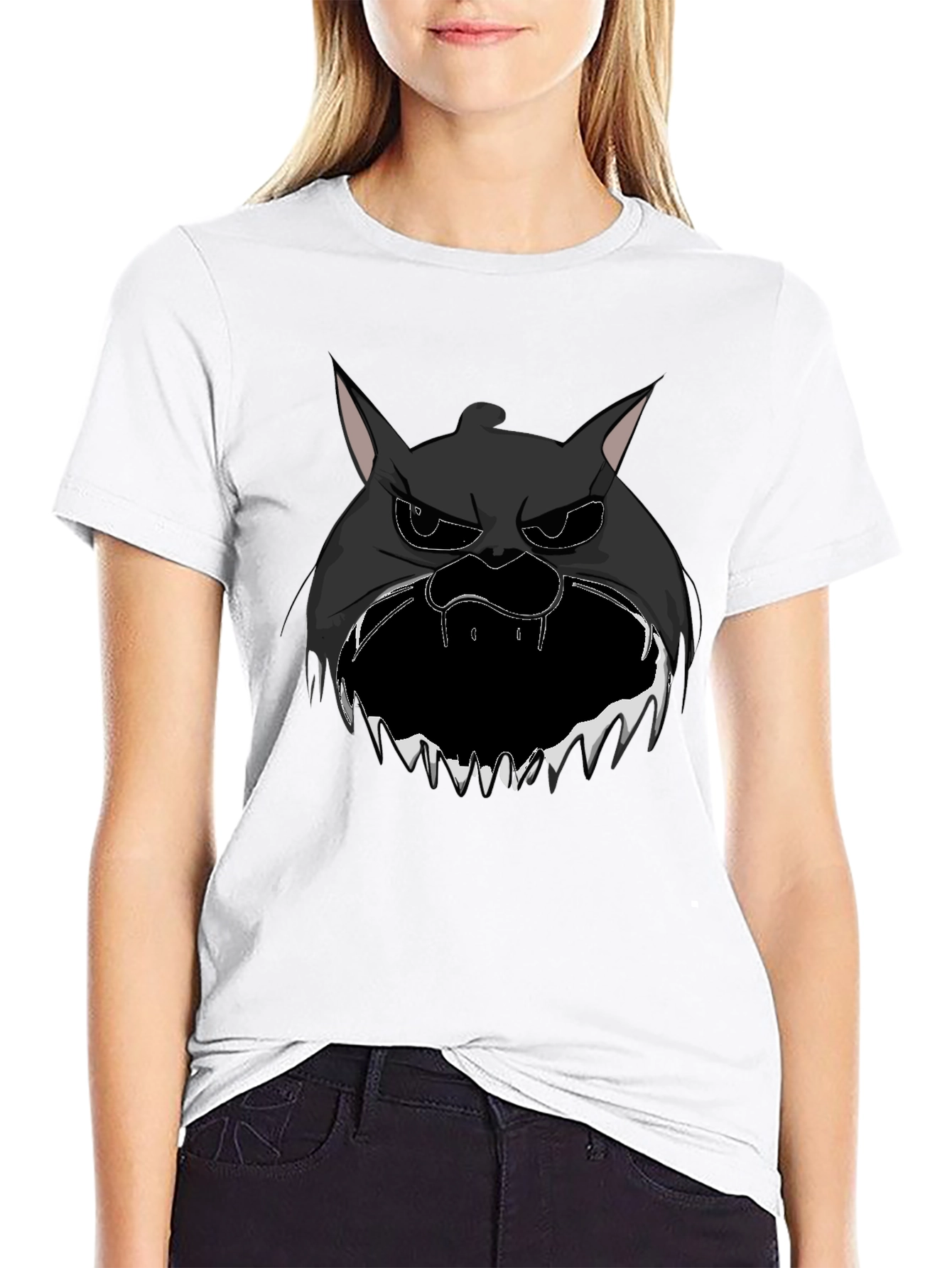 Mens Black Graphic Tee - Spooky Creature