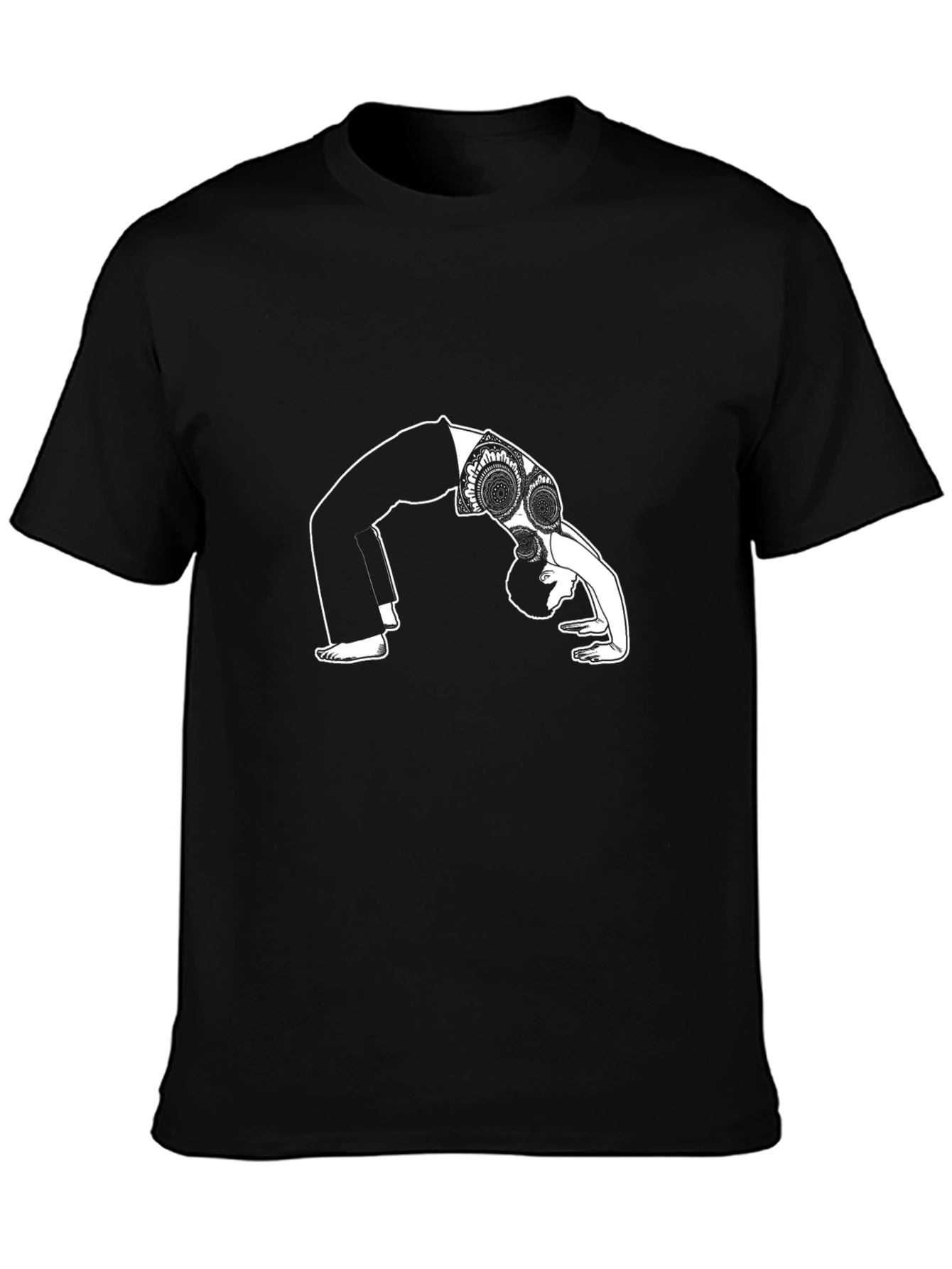 Yoga Pose Graphic Tee - Black Cotton Blend