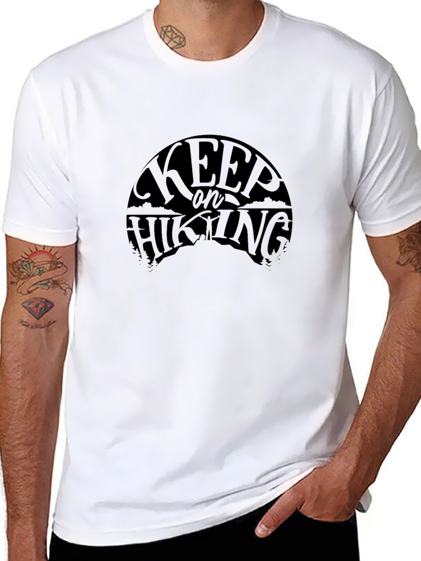 Keep on Hiking Black Graphic T-Shirt