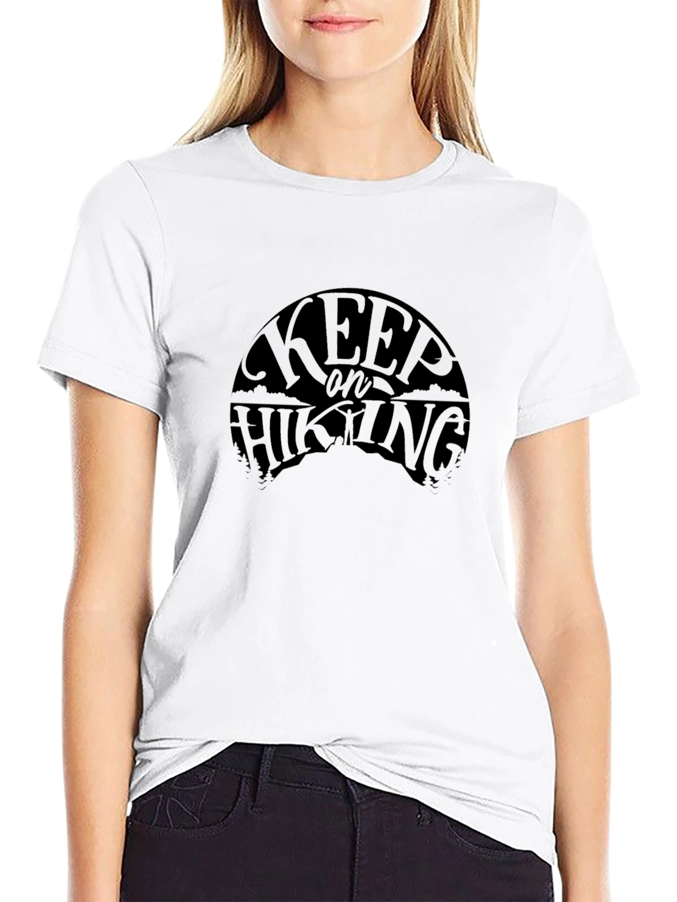 Keep on Hiking Black Graphic T-Shirt