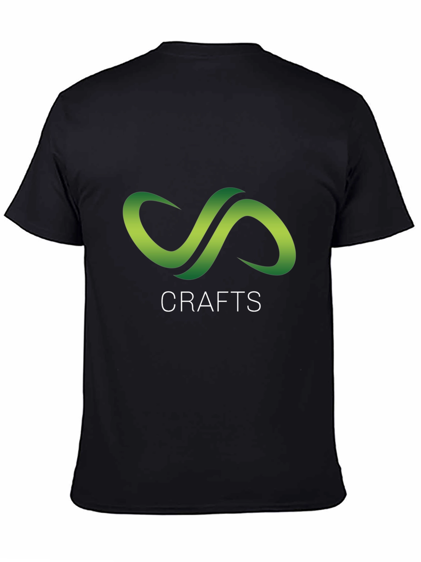 Crafts Black T-Shirt with Green Infinity Logo