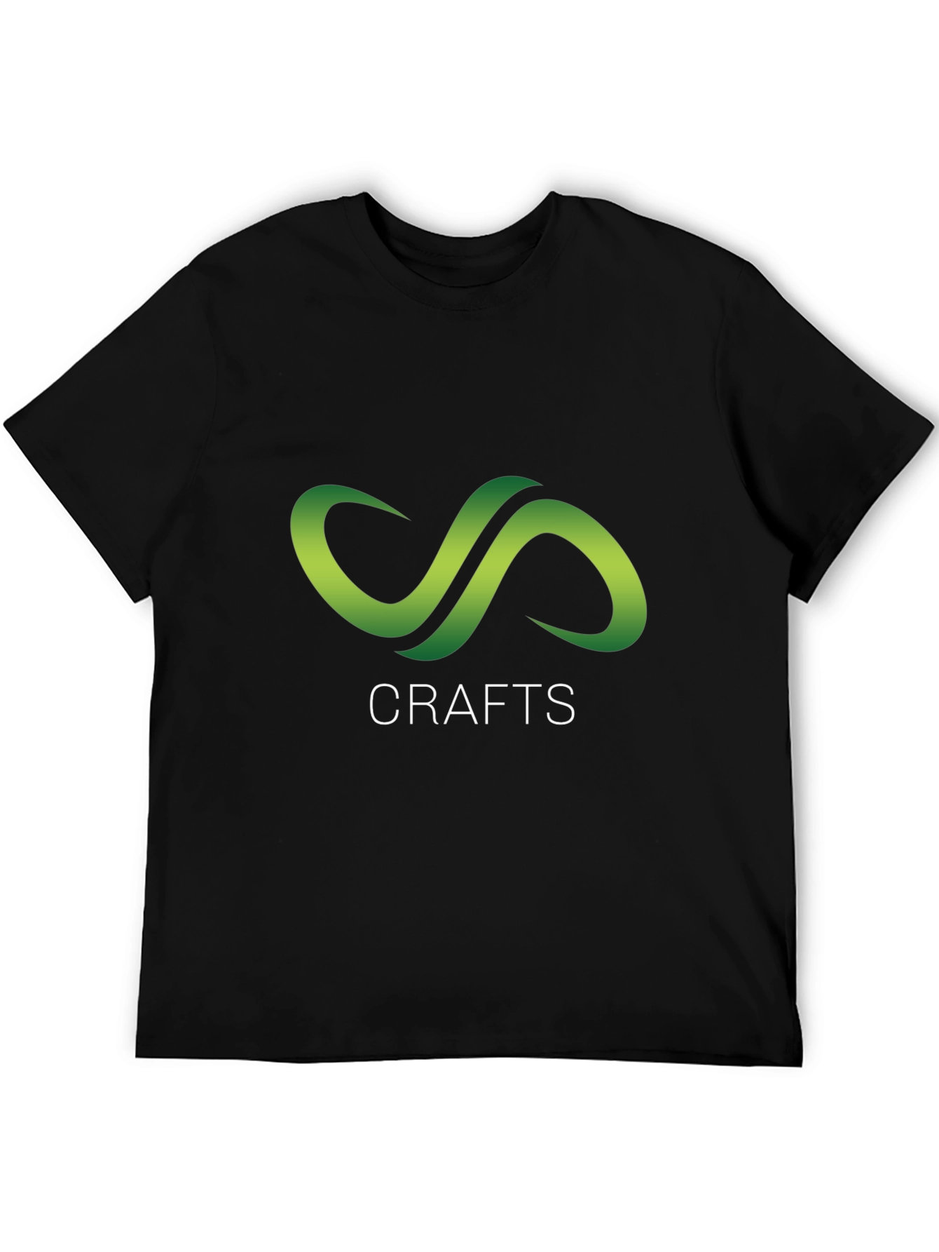 Crafts Black T-Shirt with Green Infinity Logo