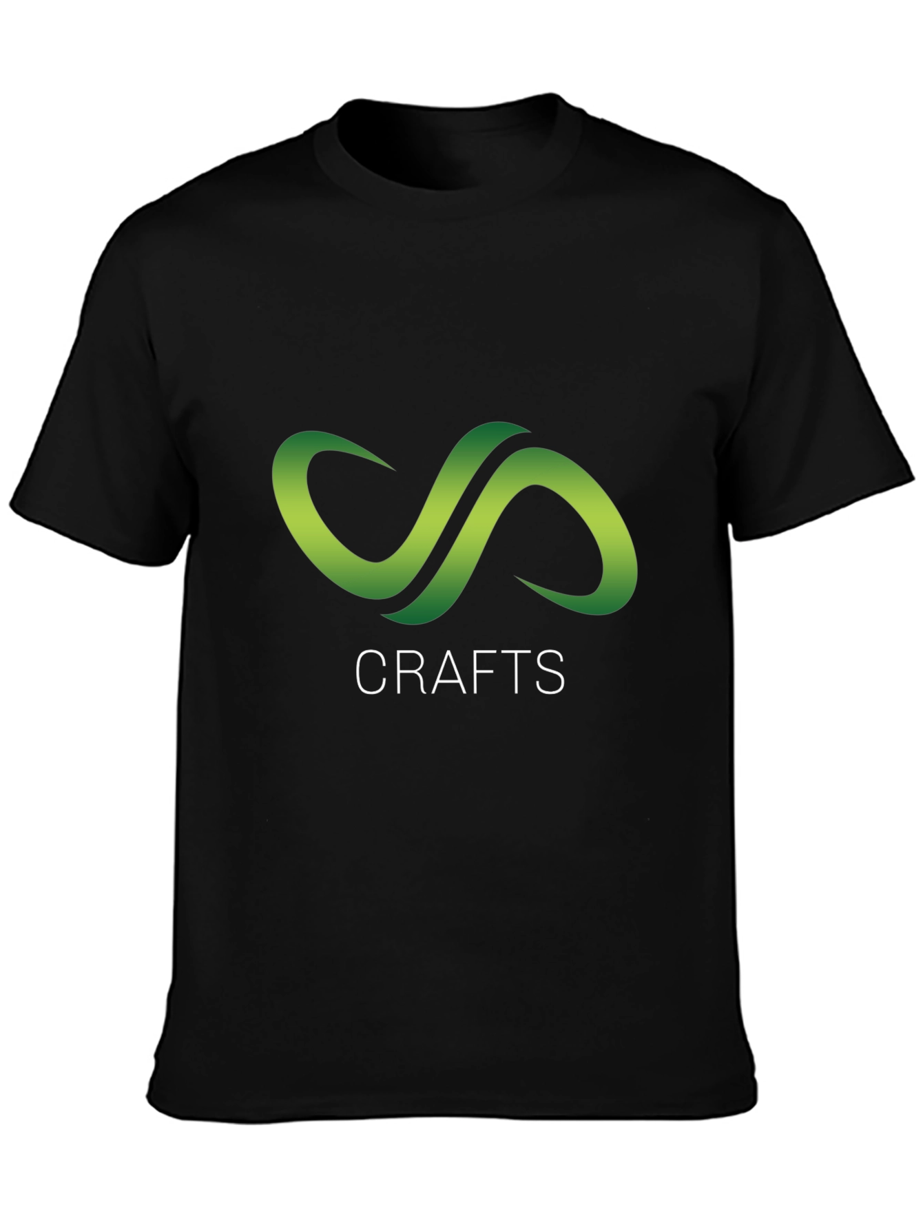 Crafts Black T-Shirt with Green Infinity Logo