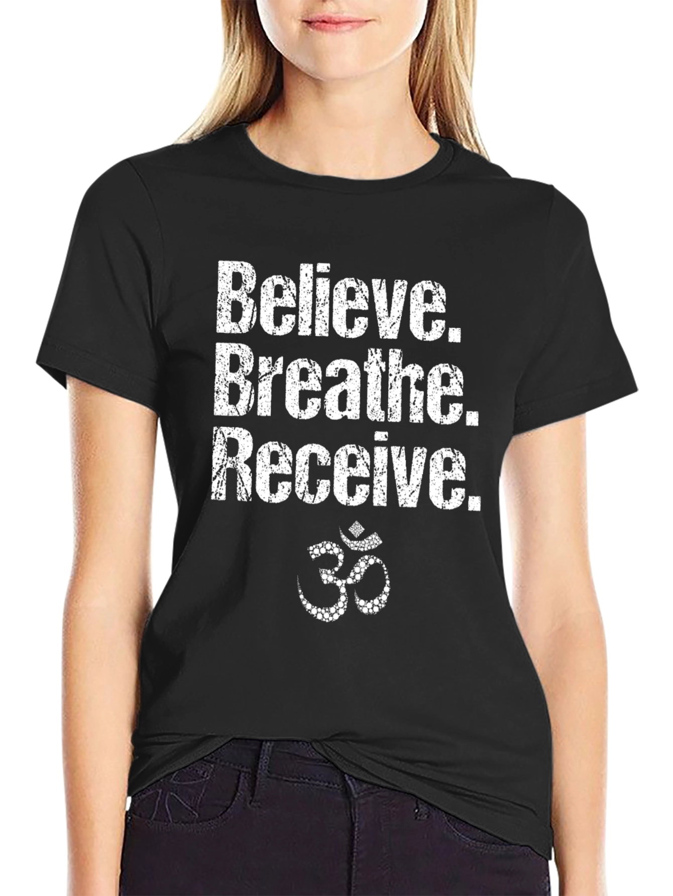 Believe Breathe Receive Graphic Tee - Mens Black T-Shirt