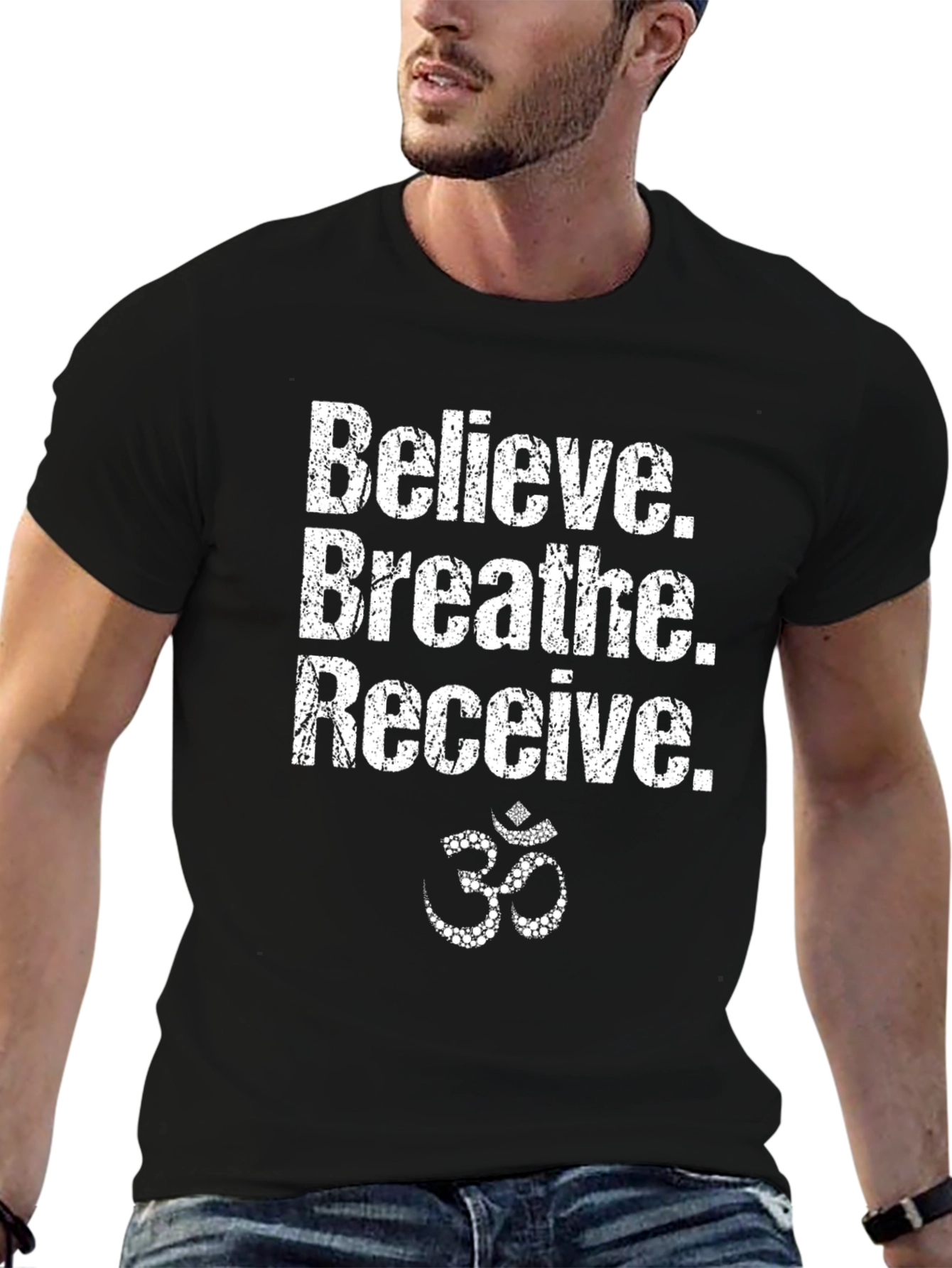 Believe Breathe Receive Graphic Tee - Mens Black T-Shirt