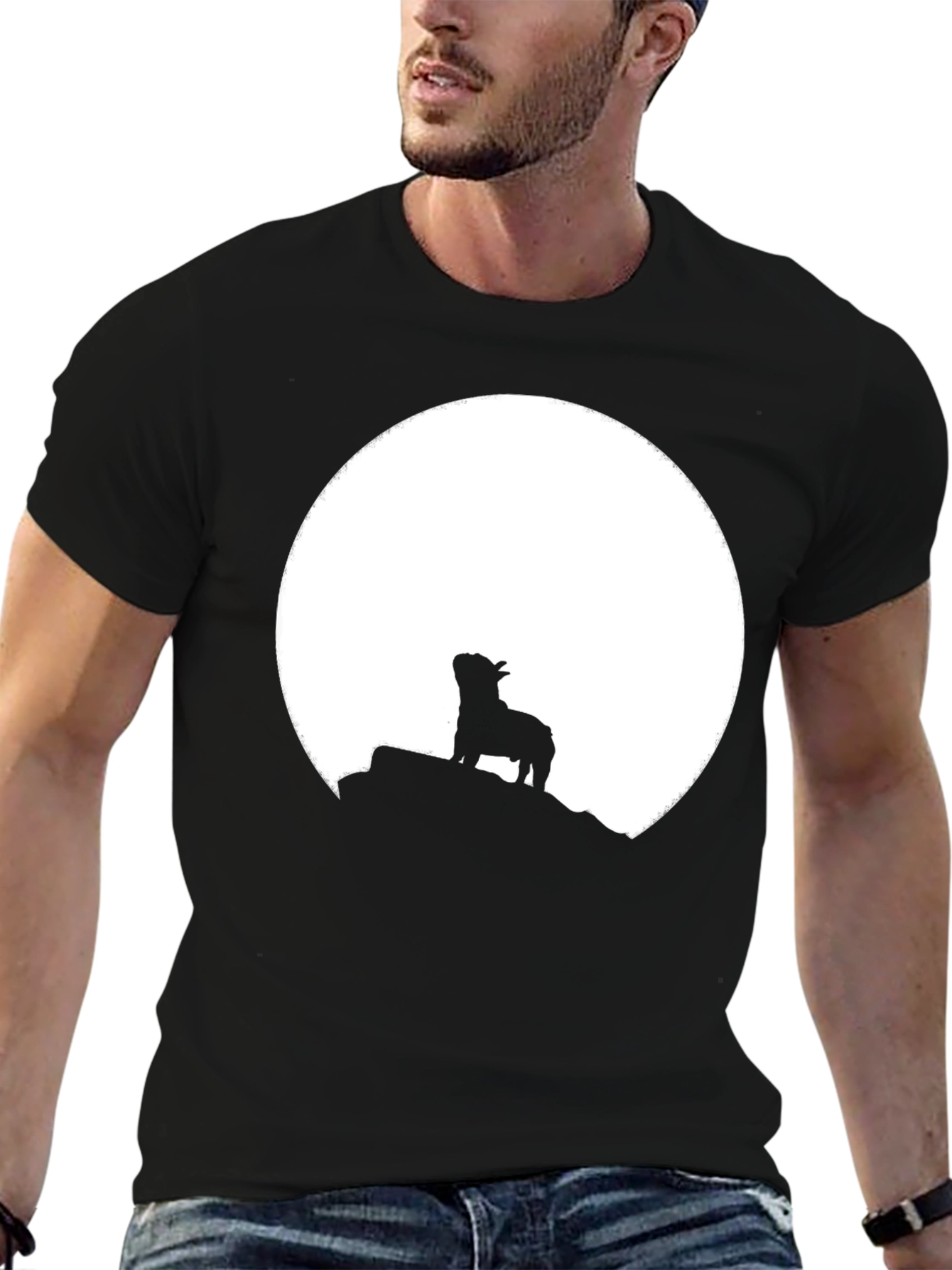 Silhouette Dog Moon Graphic Tee