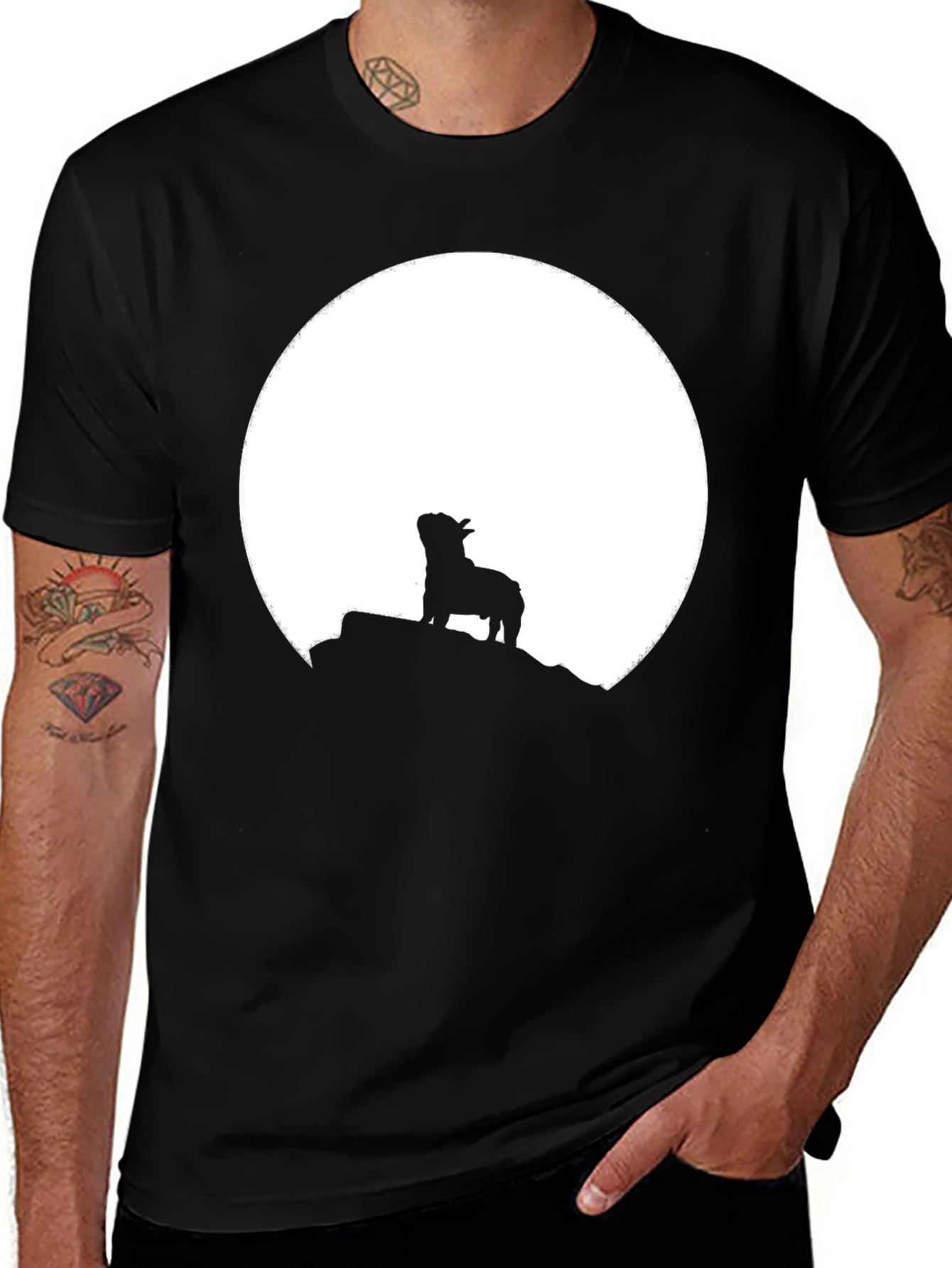 Silhouette Dog Moon Graphic Tee