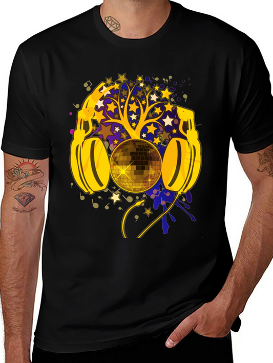 Disco Ball Headphones Graphic Tee