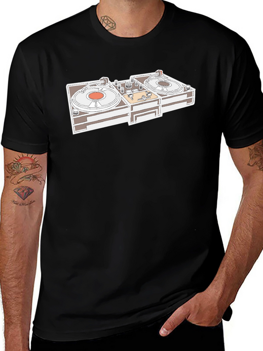 DJ Turntable Graphic Tee - Black Hip Hop Shirt