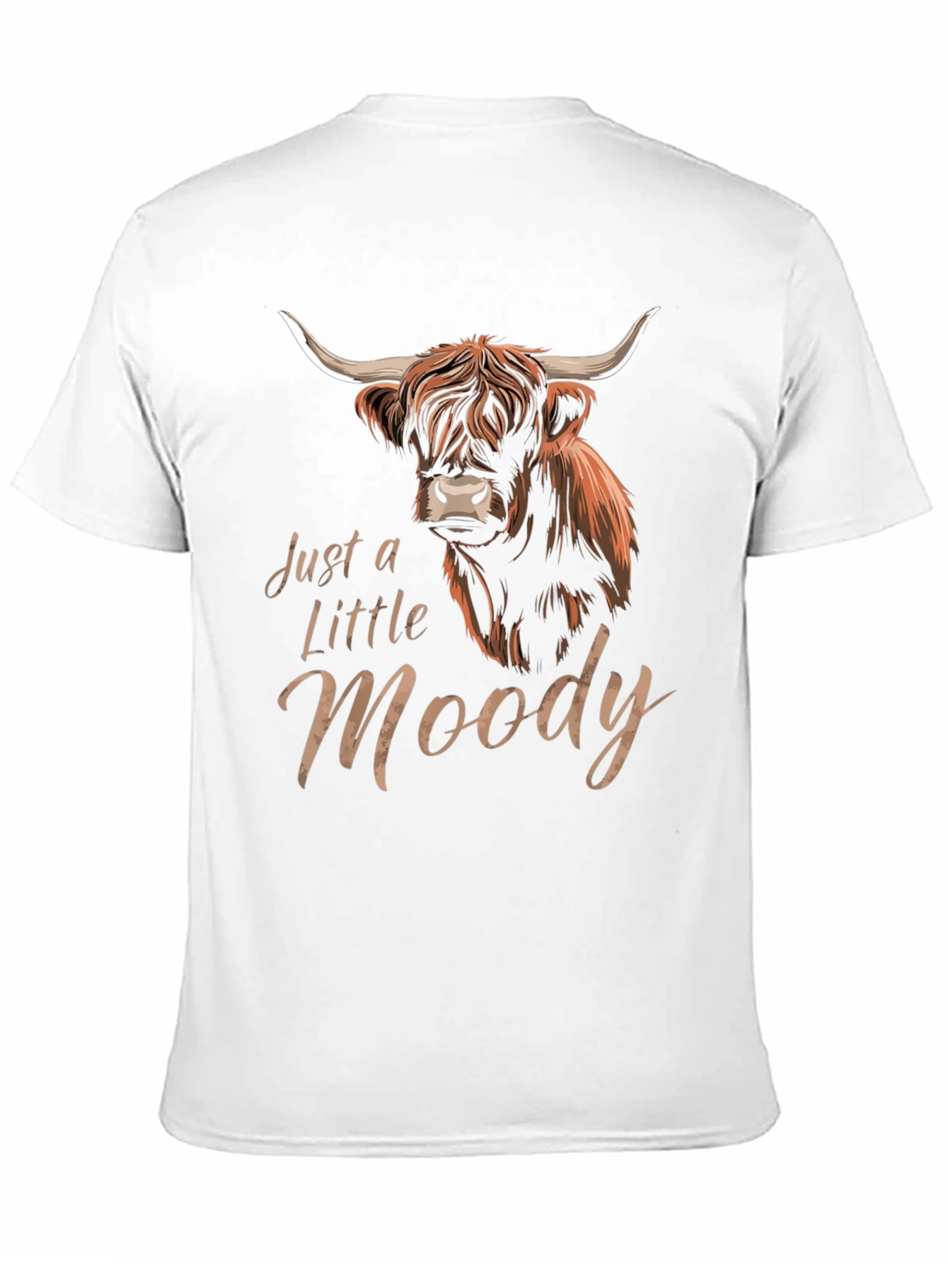 Just a Little Moody Highland Cow Graphic T-Shirt