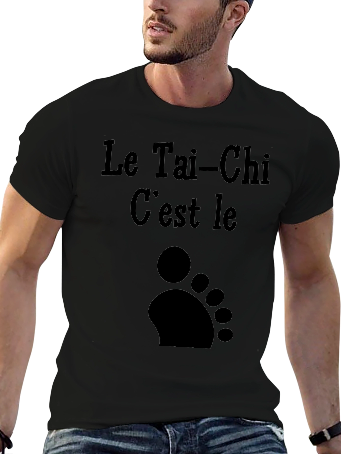 Le Tai-Chi Footprint Graphic T-Shirt