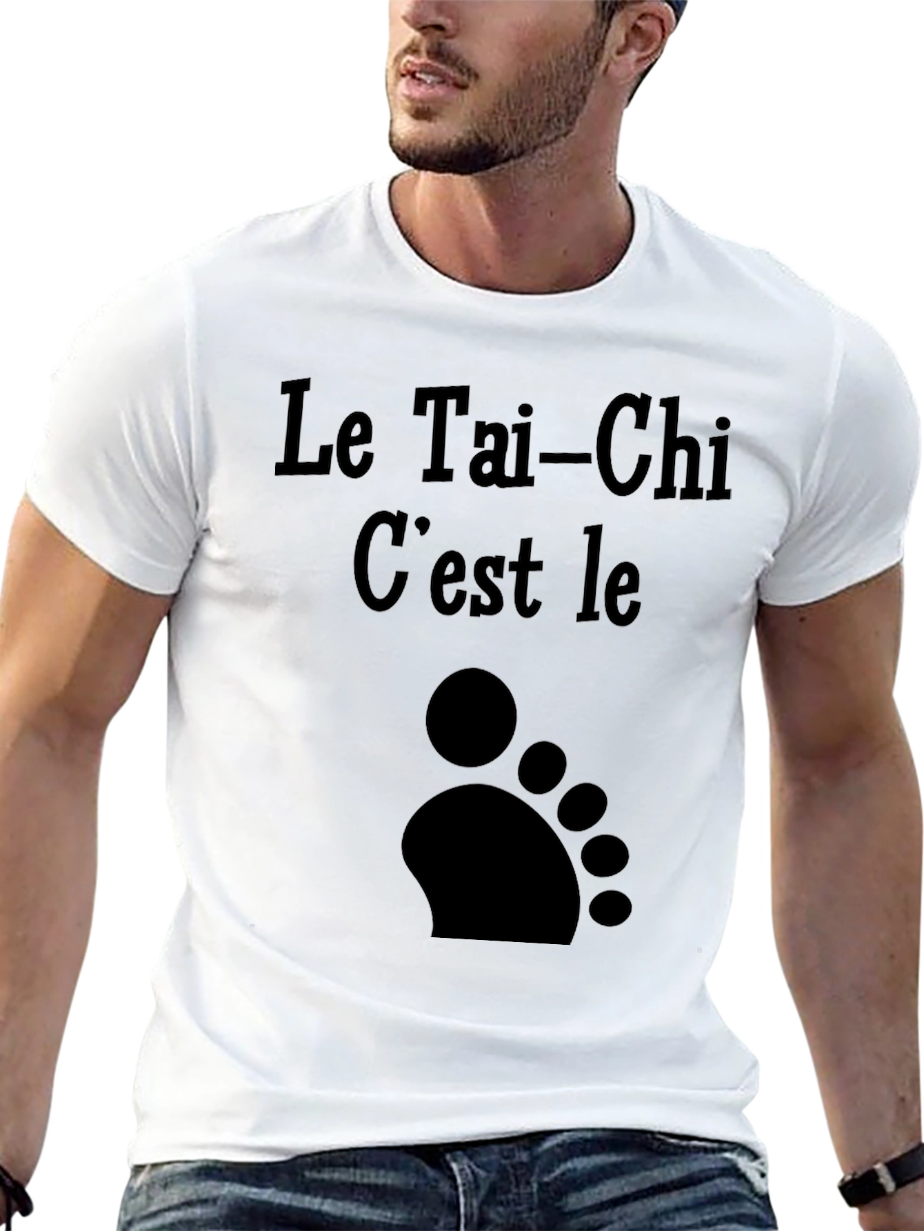 Le Tai-Chi Footprint Graphic T-Shirt