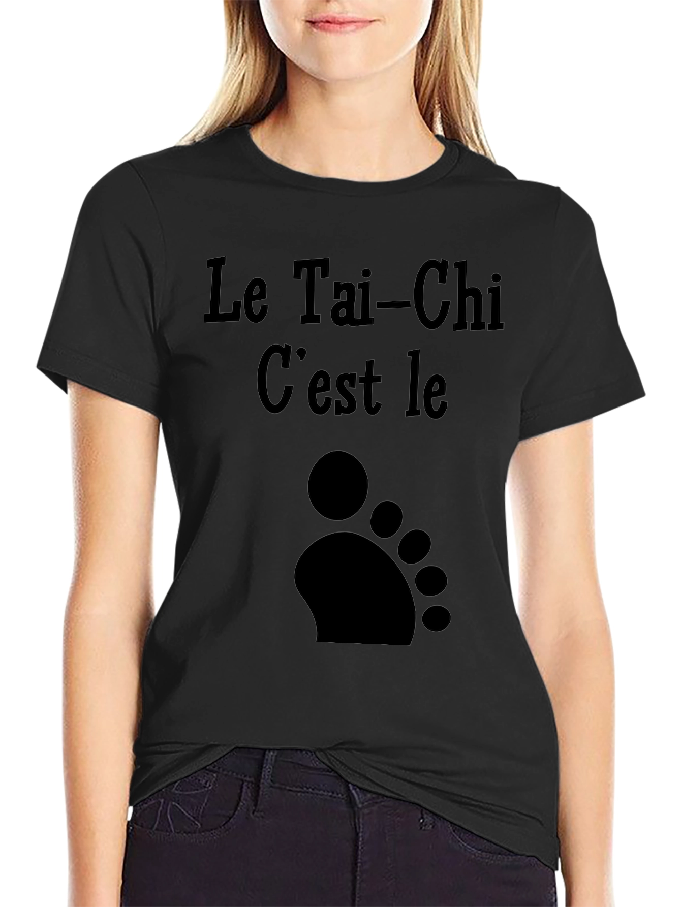 Le Tai-Chi Footprint Graphic T-Shirt