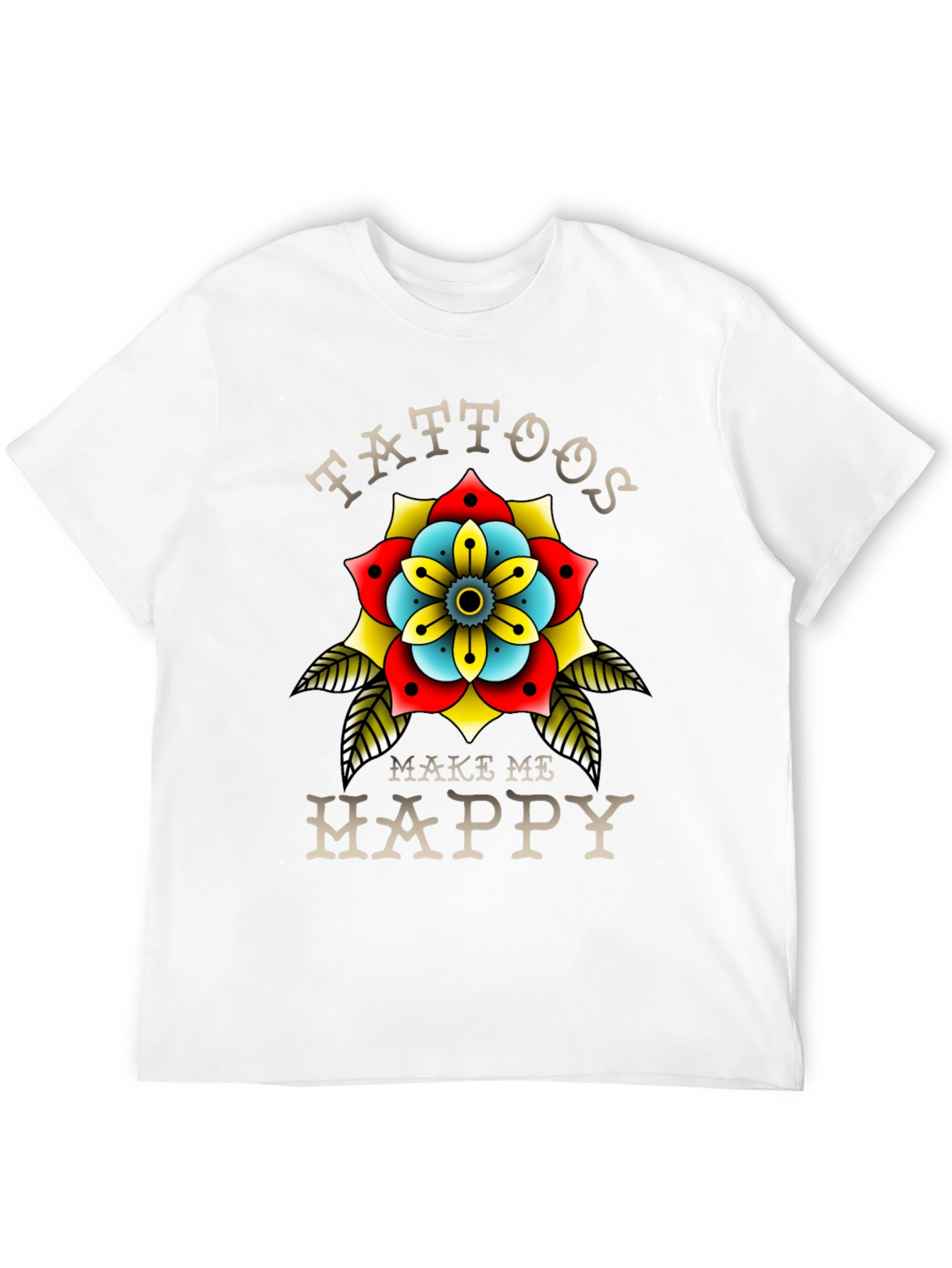 Tattoos Make Me Happy Black T-Shirt