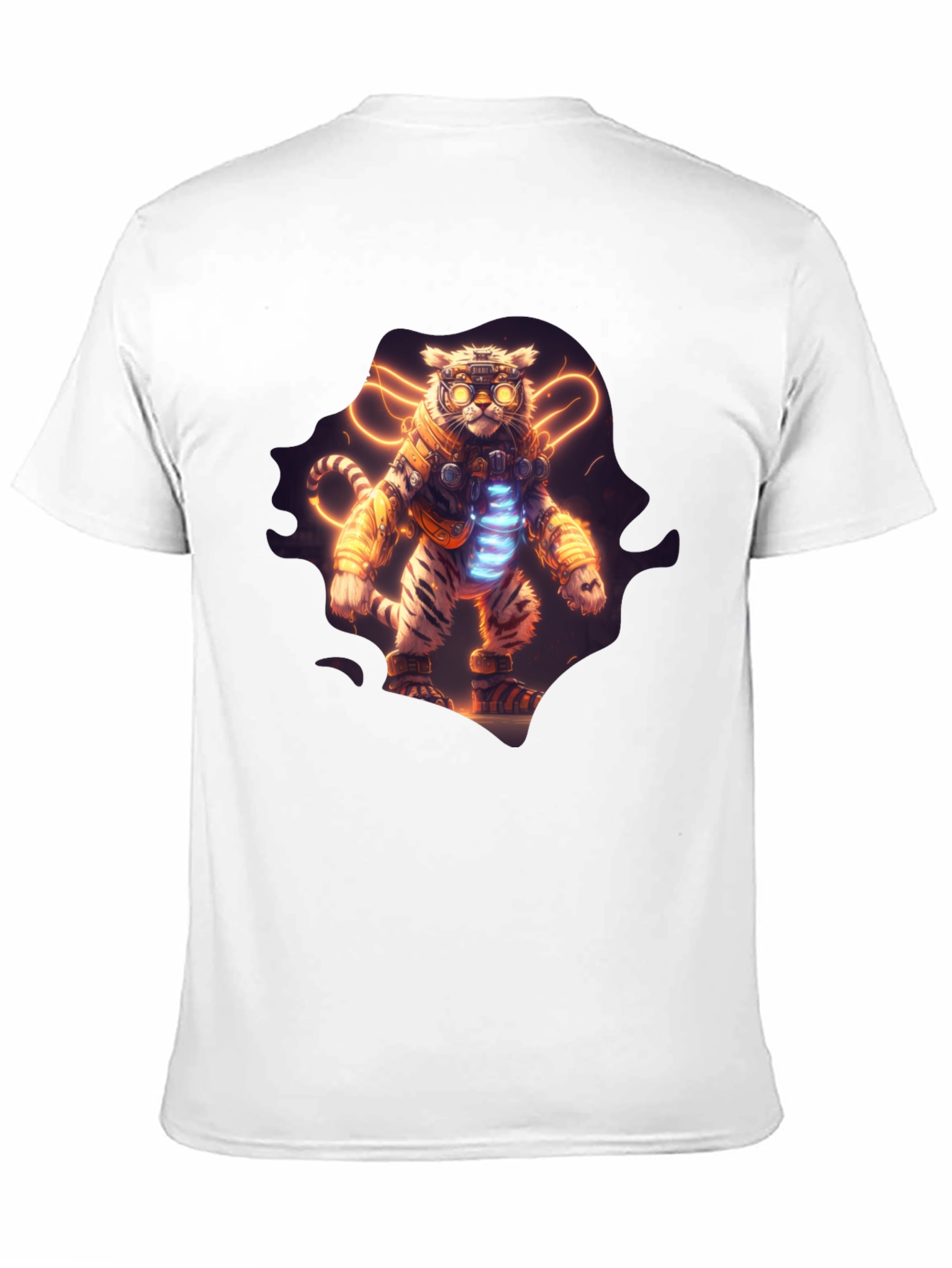 Cyberpunk Tiger Graphic T-Shirt - Cool Black Tee