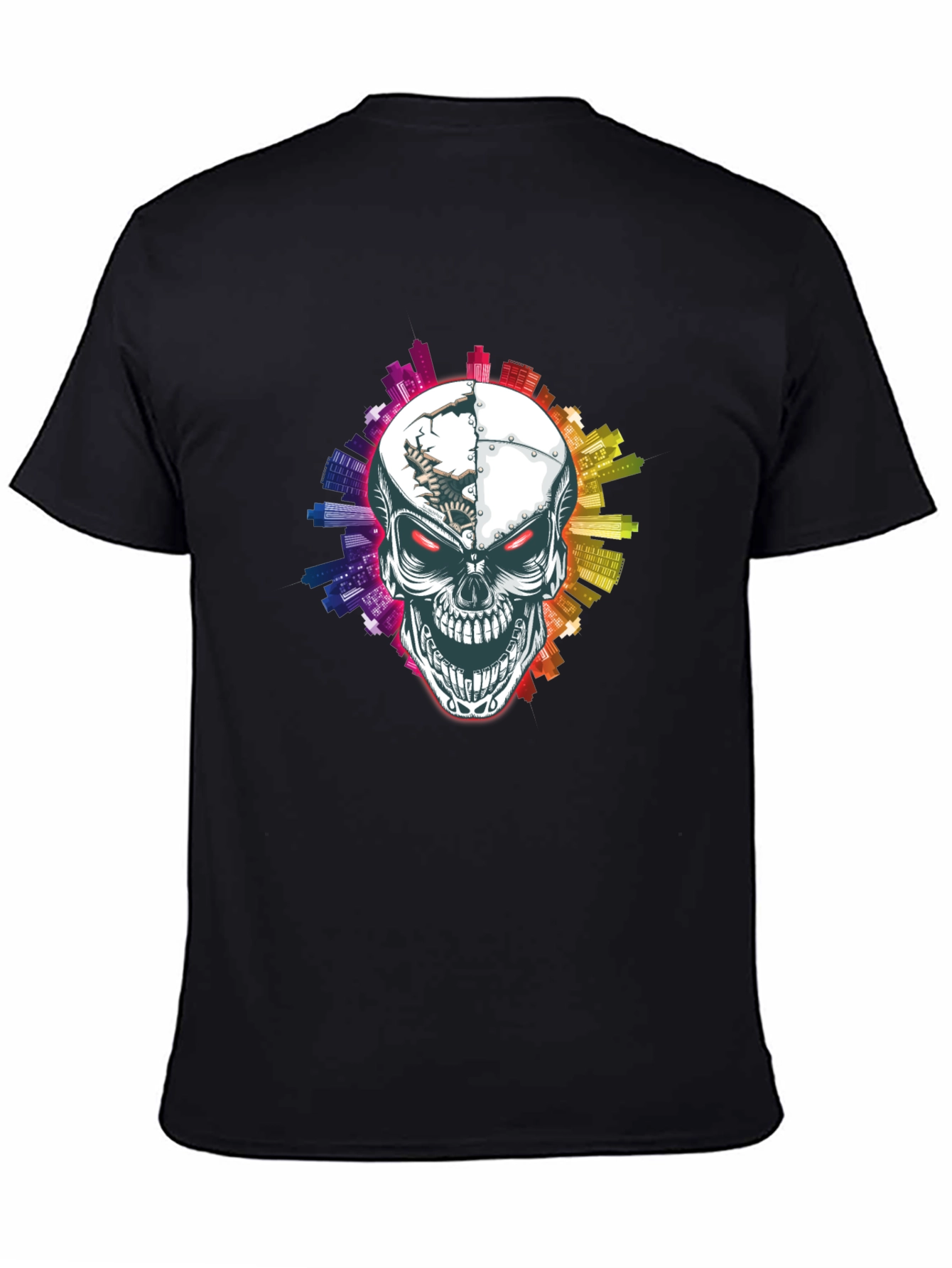 Skull Cityscape Graphic Tee - Urban Edge