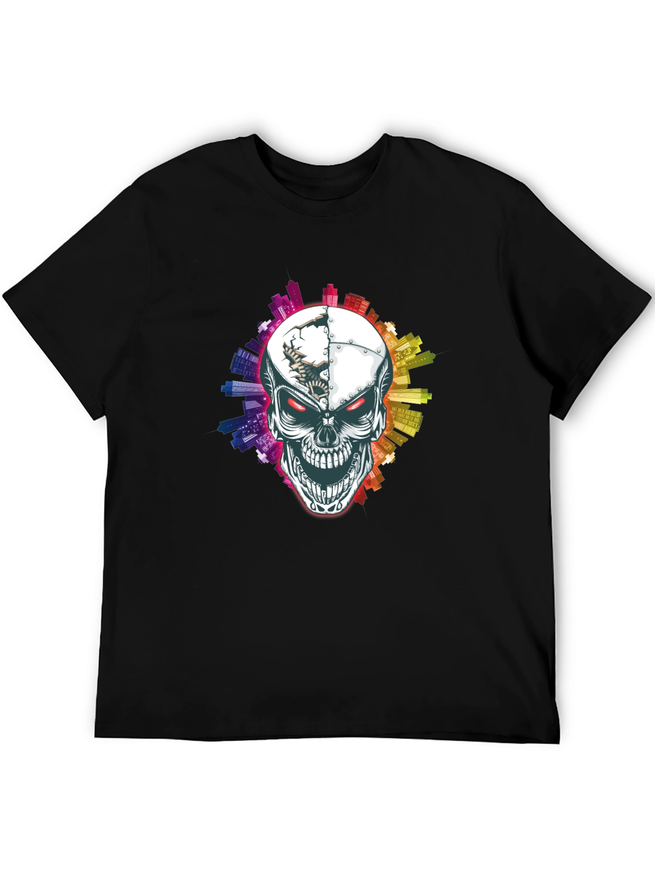 Skull Cityscape Graphic Tee - Urban Edge