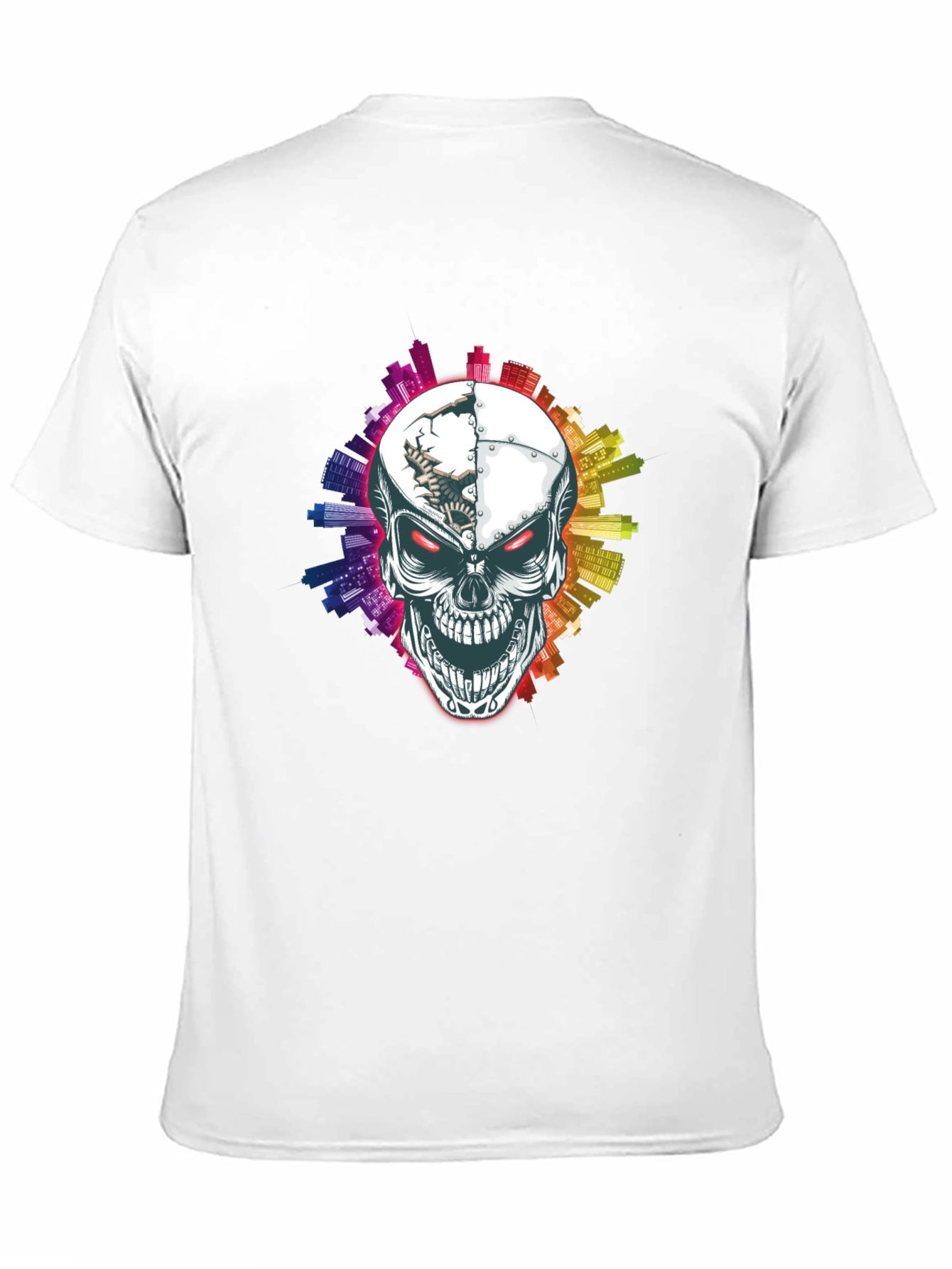 Skull Cityscape Graphic Tee - Urban Edge
