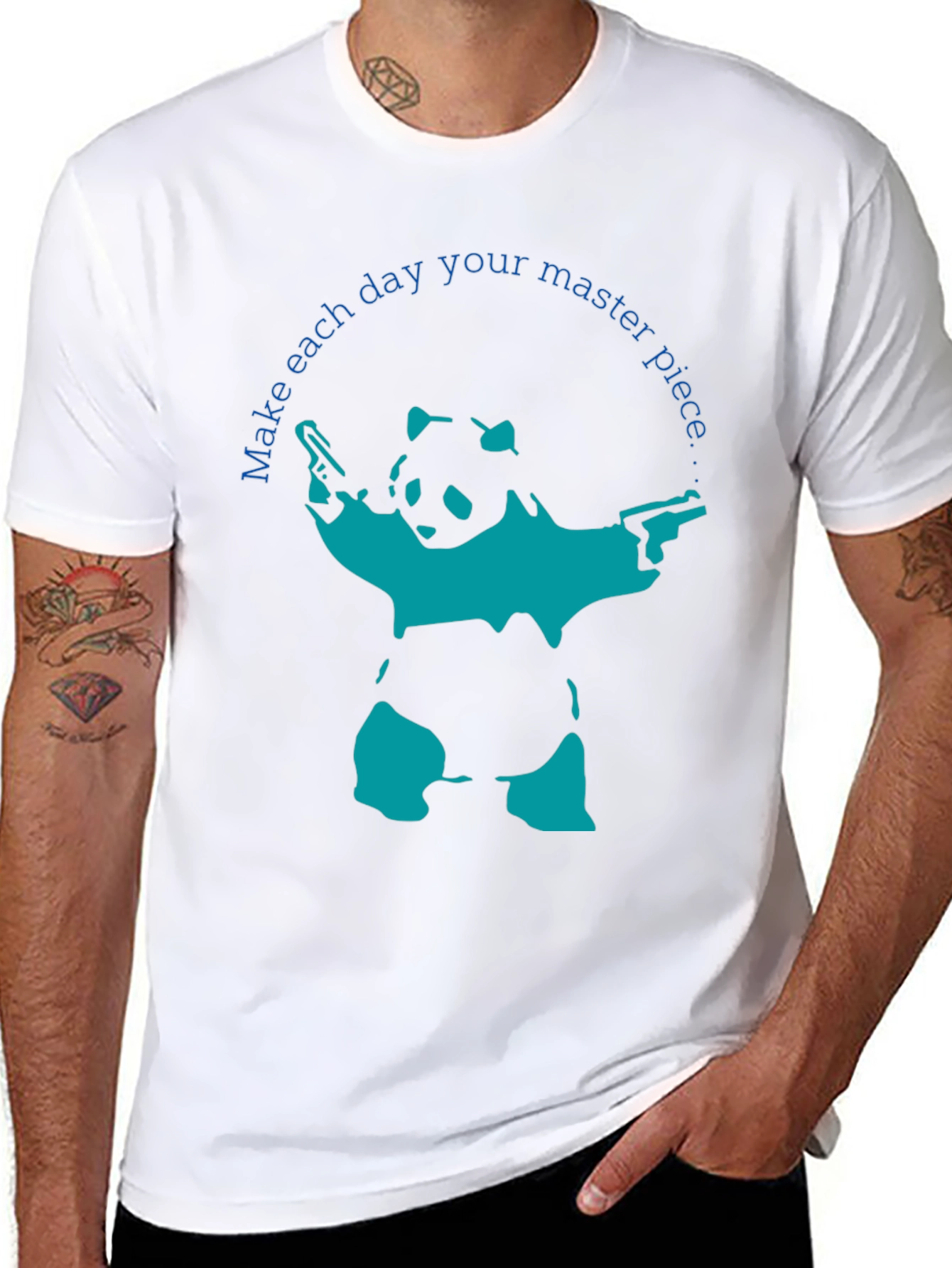 Gun-Toting Panda T-Shirt: Masterpiece in Every Day!