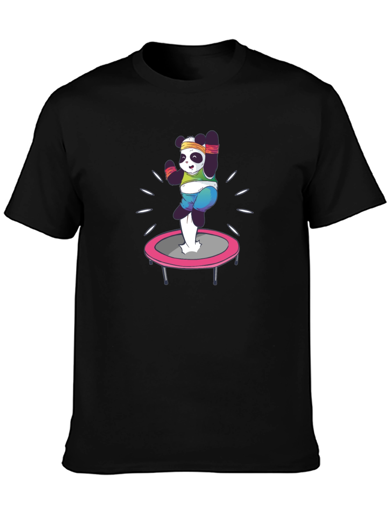 Panda Trampoline T-Shirt - Black