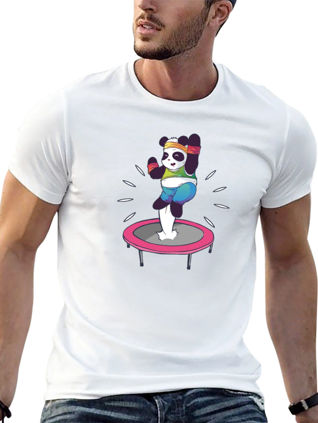 Panda Trampoline T-Shirt - Black