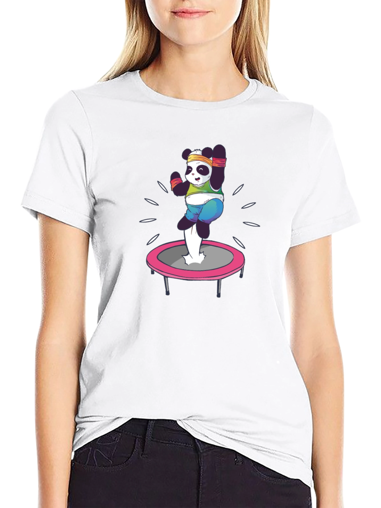 Panda Trampoline T-Shirt - Black