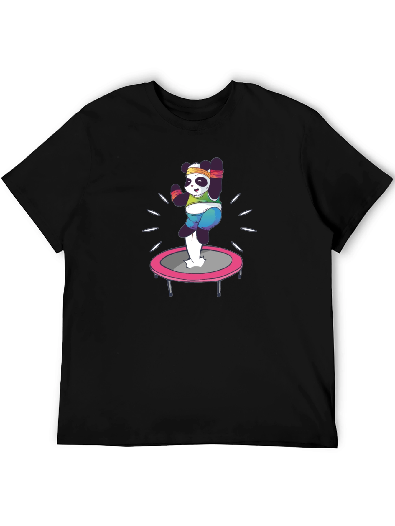 Panda Trampoline T-Shirt - Black