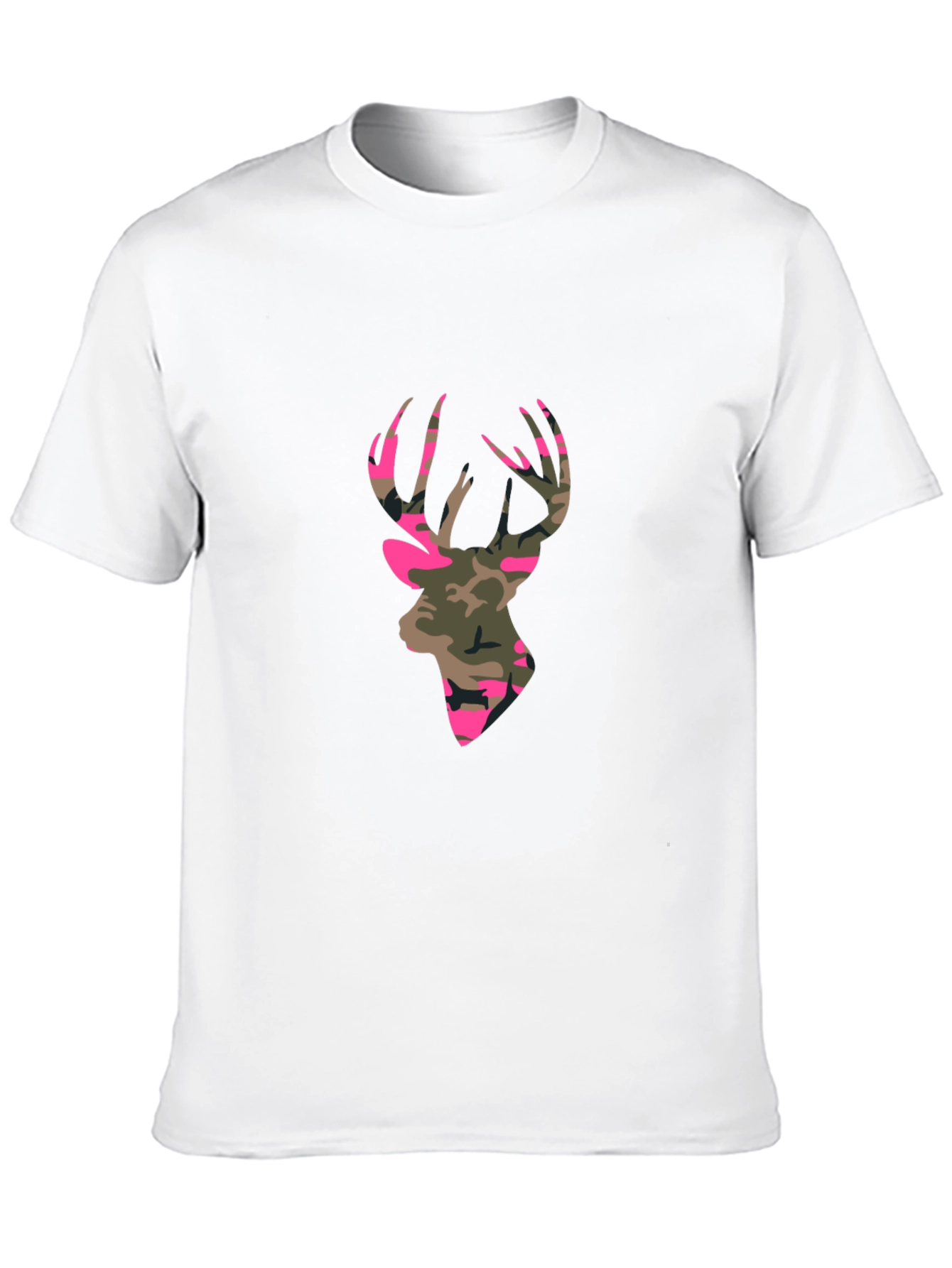 Mens Black T-Shirt - Camo Deer Silhouette Graphic Tee